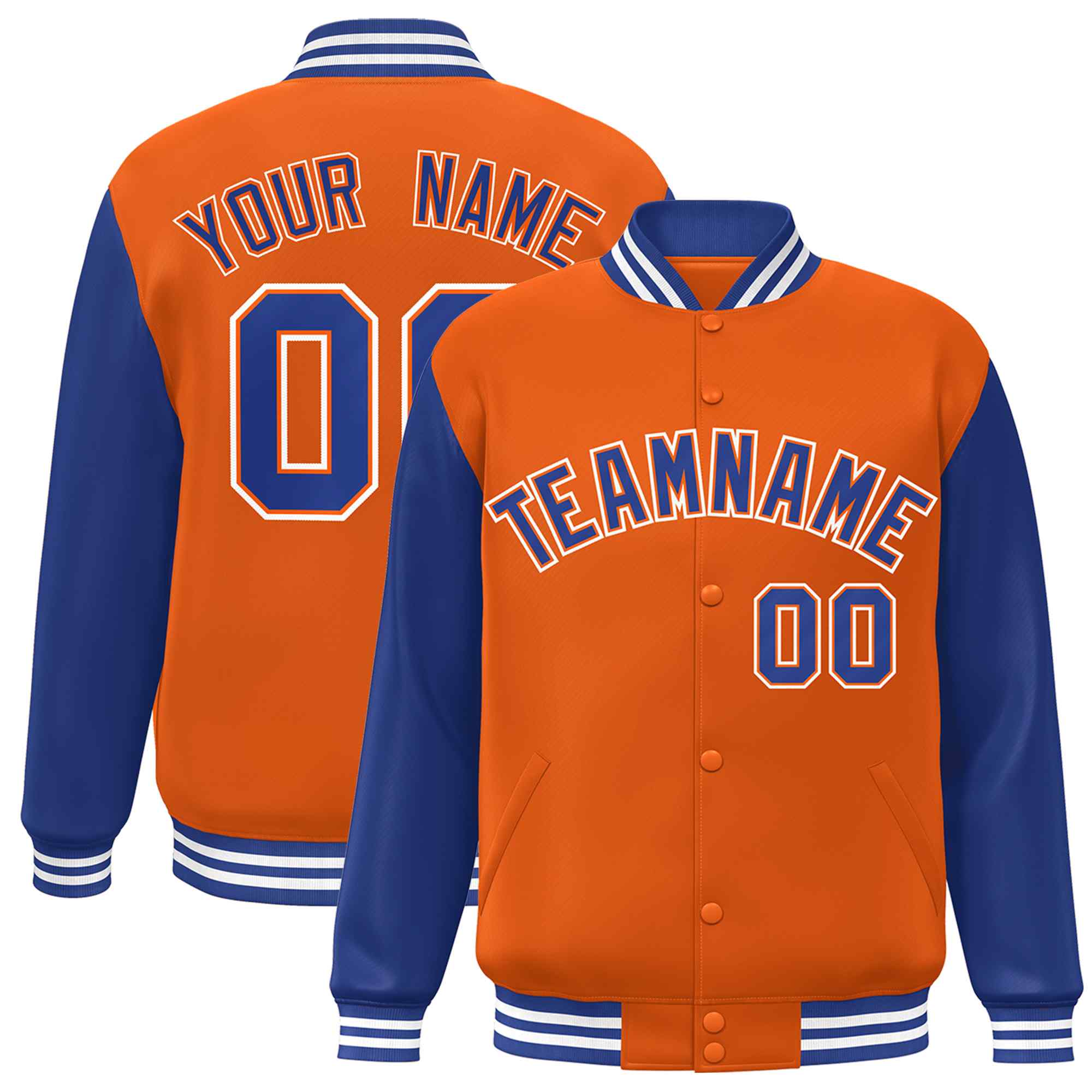 Custom Green White Raglan Sleeves Varsity Full-Snap Letterman Jacket | KXKSHOP