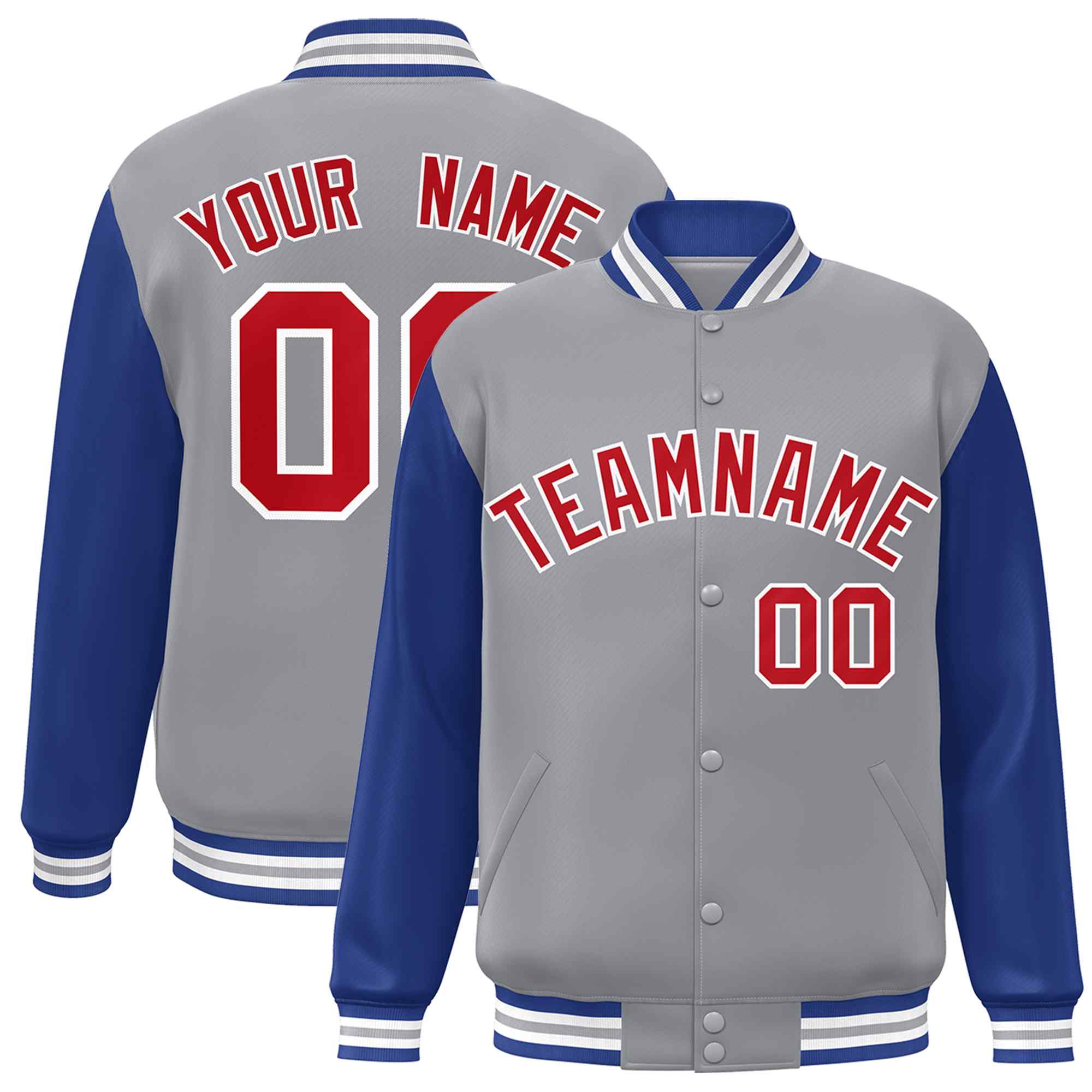 Custom Green White Raglan Sleeves Varsity Full-Snap Letterman Jacket | KXKSHOP