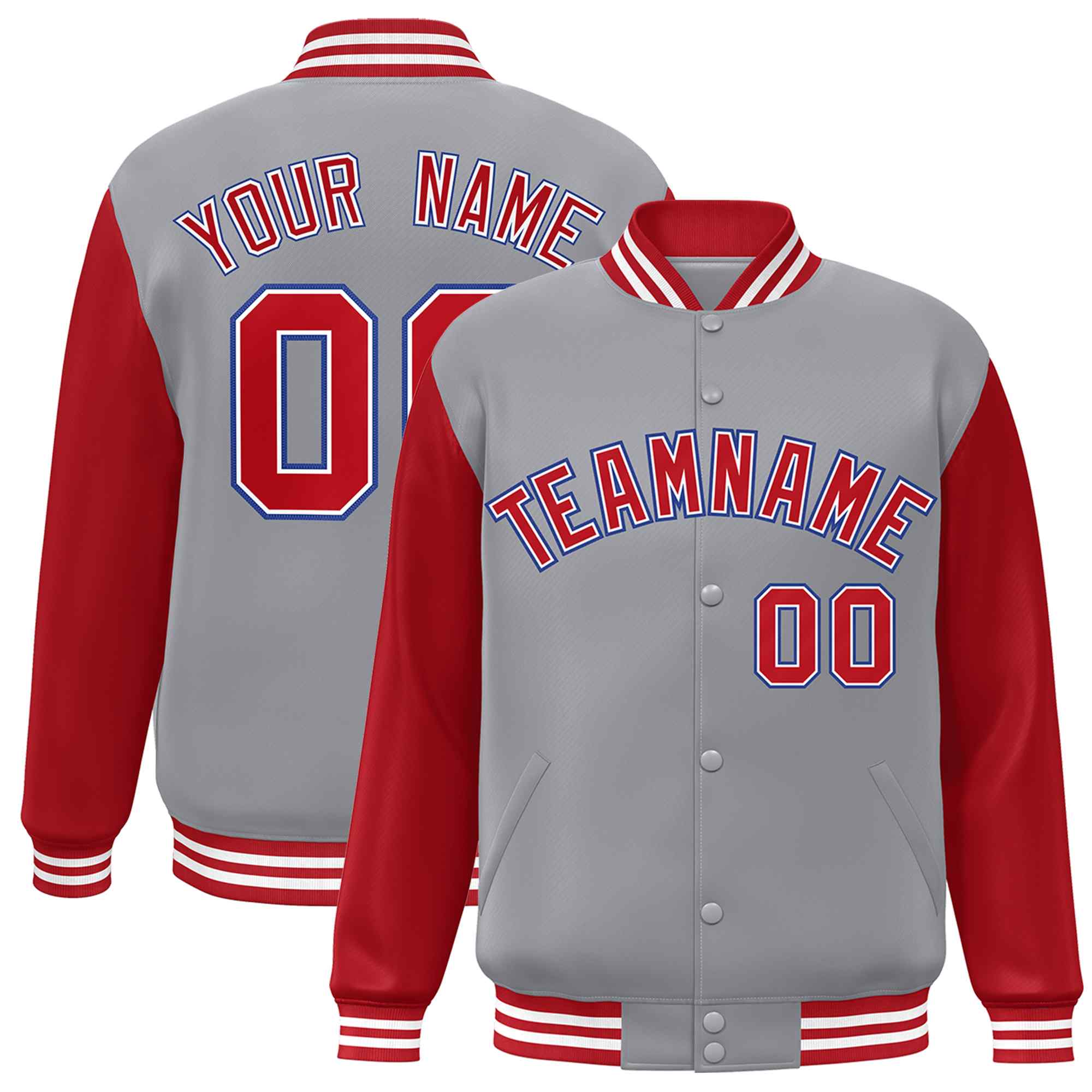 Custom Green White Raglan Sleeves Varsity Full-Snap Letterman Jacket | KXKSHOP