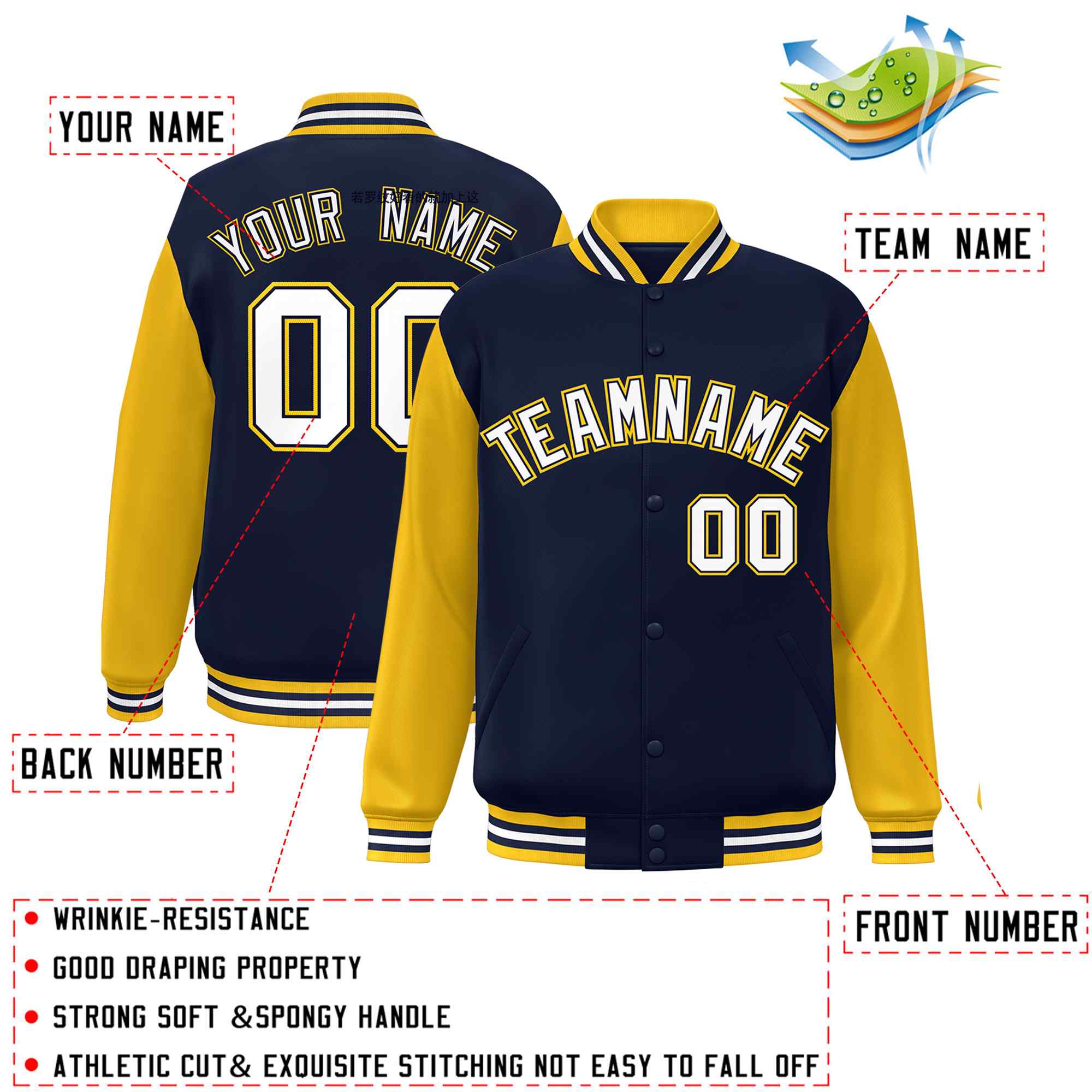 Custom Green White Raglan Sleeves Varsity Full-Snap Letterman Jacket | KXKSHOP
