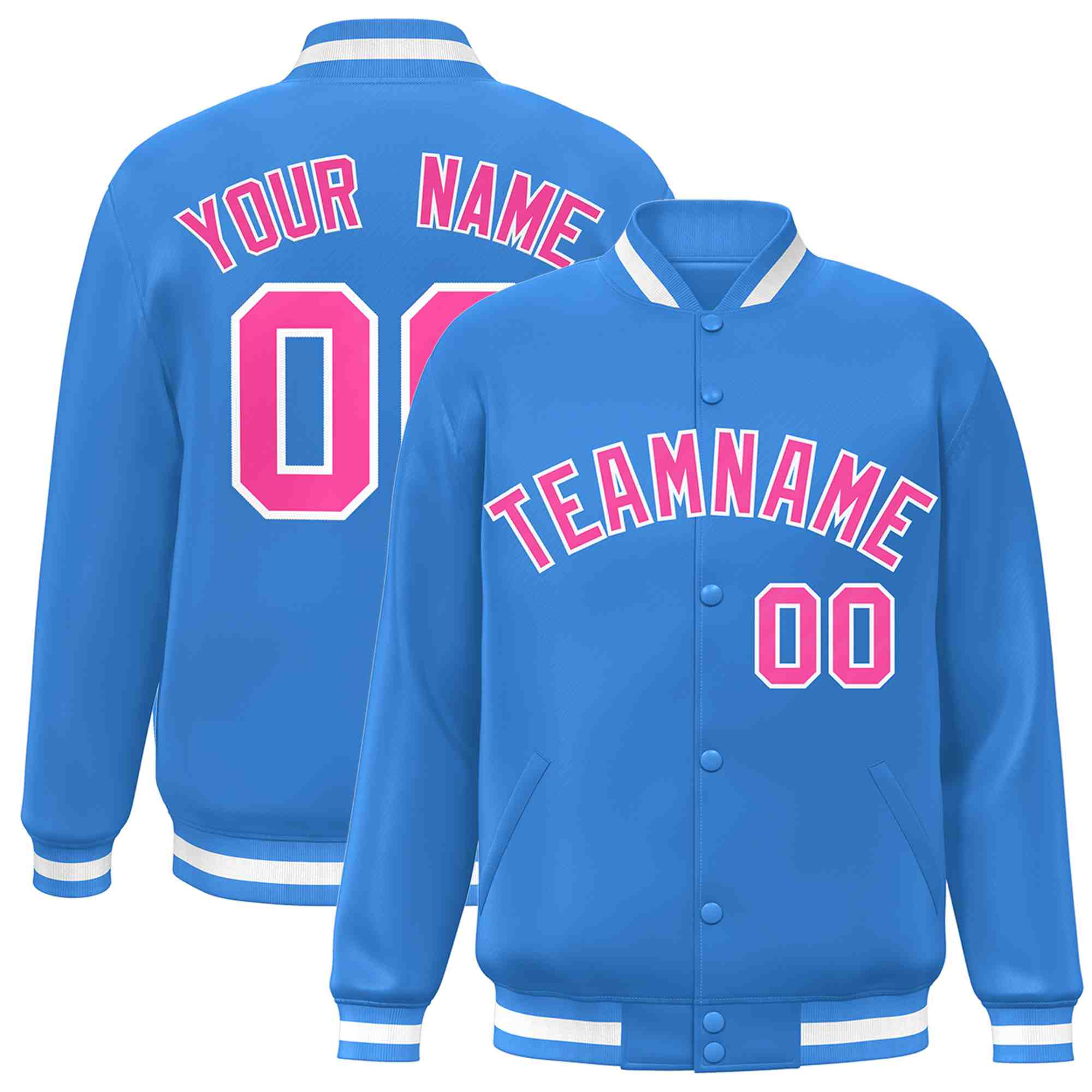 Custom White Black-Gray Classic Style Varsity Full-Snap Letterman Jacket | KXKSHOP