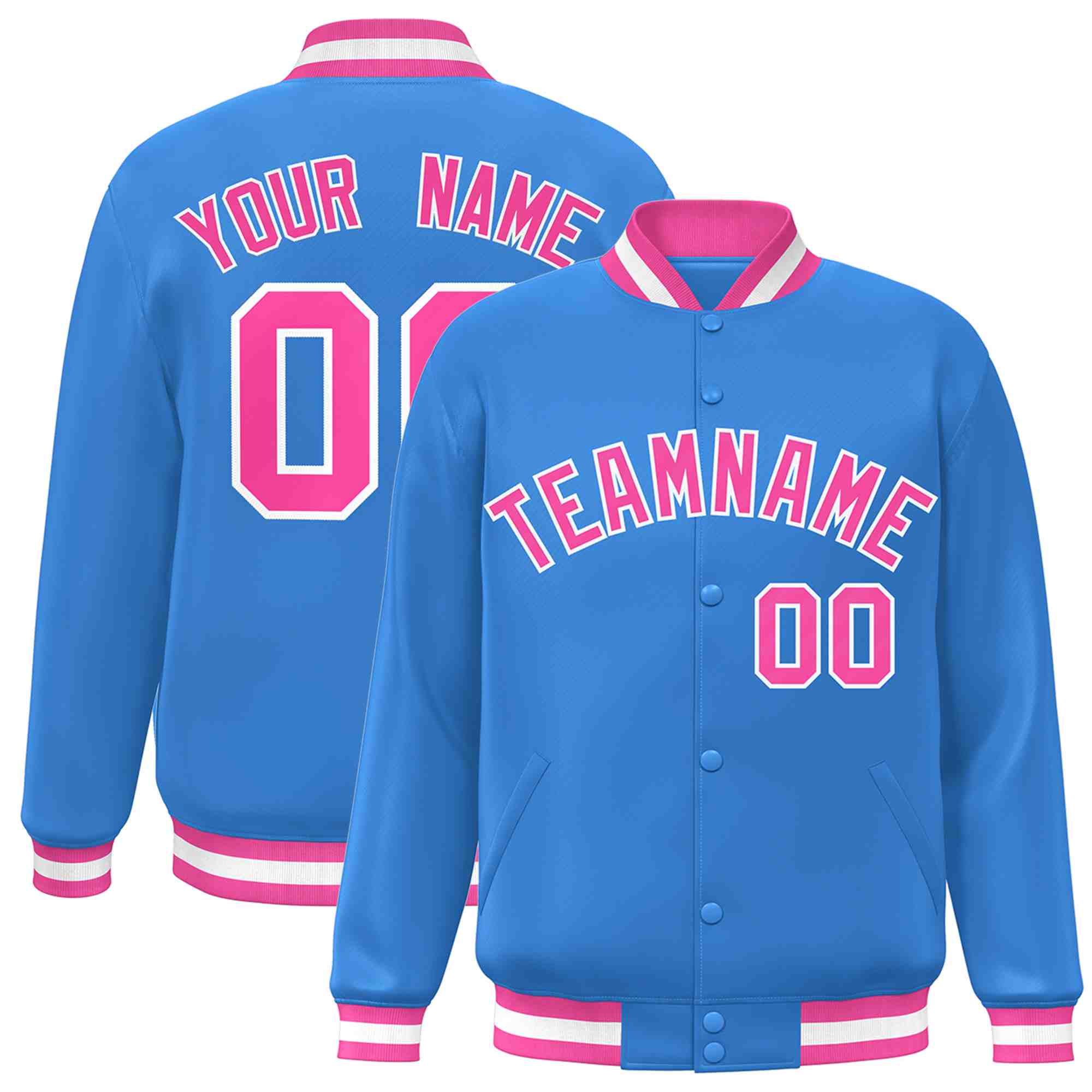 Custom White Black-Gray Classic Style Varsity Full-Snap Letterman Jacket | KXKSHOP