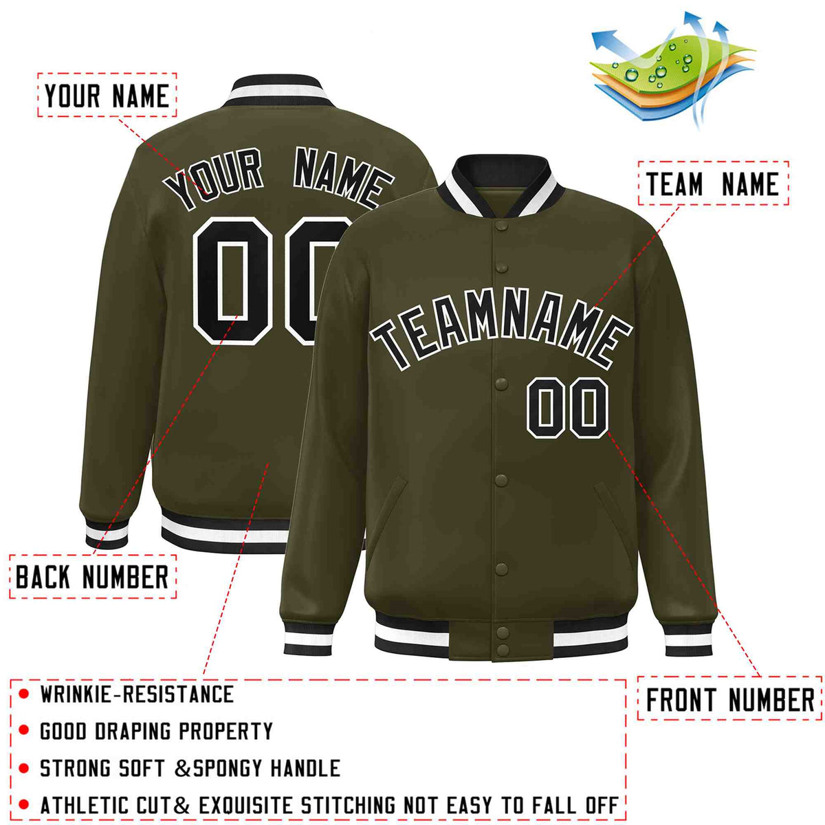 Custom White Black-Gray Classic Style Varsity Full-Snap Letterman Jacket | KXKSHOP