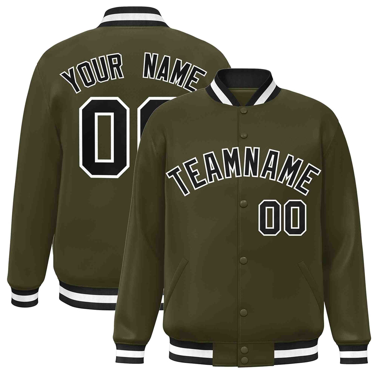 Custom White Black-Gray Classic Style Varsity Full-Snap Letterman Jacket | KXKSHOP