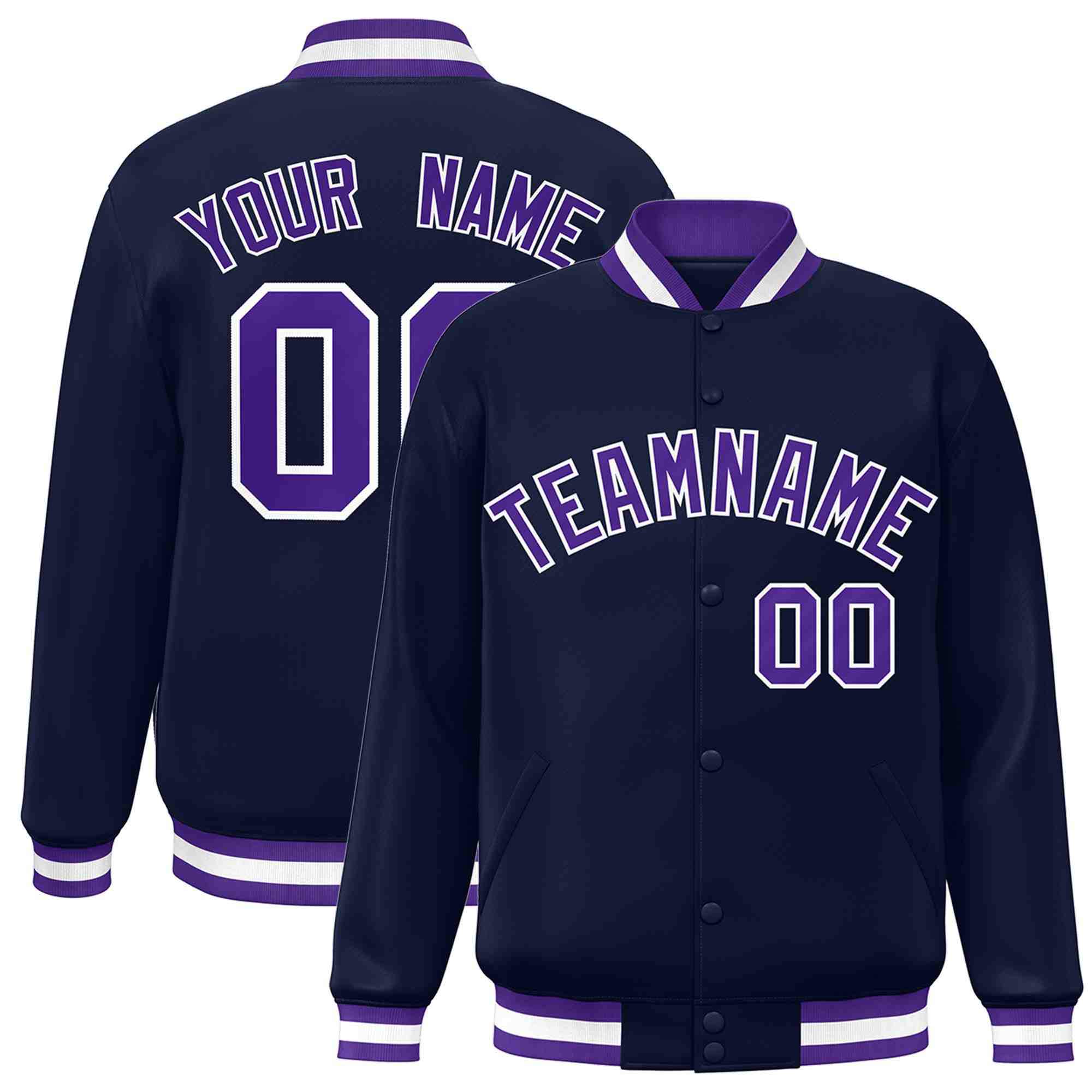 Custom White Black-Gray Classic Style Varsity Full-Snap Letterman Jacket | KXKSHOP