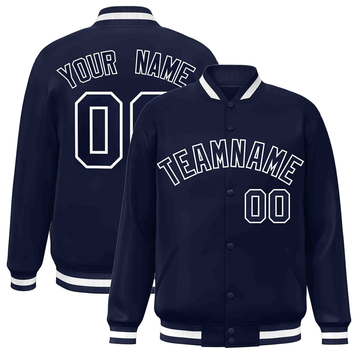 Custom White Black-Gray Classic Style Varsity Full-Snap Letterman Jacket | KXKSHOP