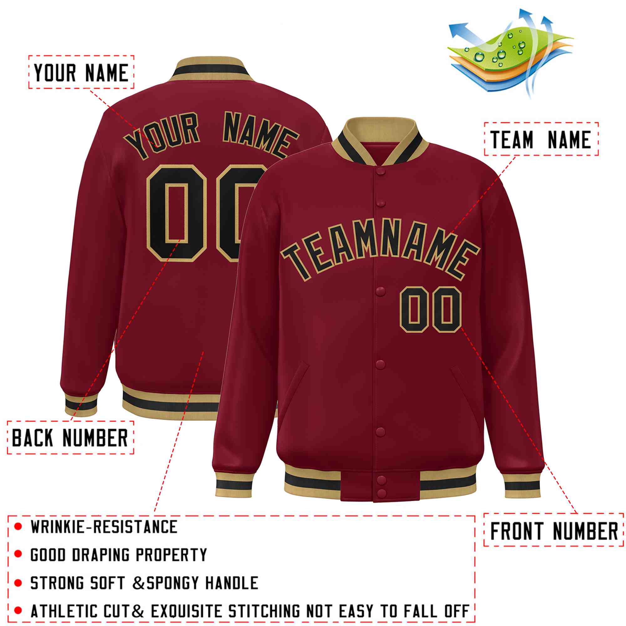 Custom White Black-Gray Classic Style Varsity Full-Snap Letterman Jacket | KXKSHOP