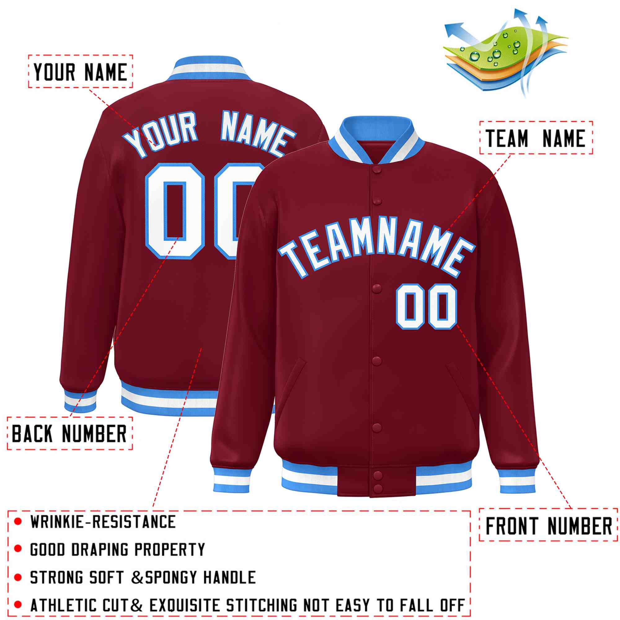 Custom White Black-Gray Classic Style Varsity Full-Snap Letterman Jacket | KXKSHOP