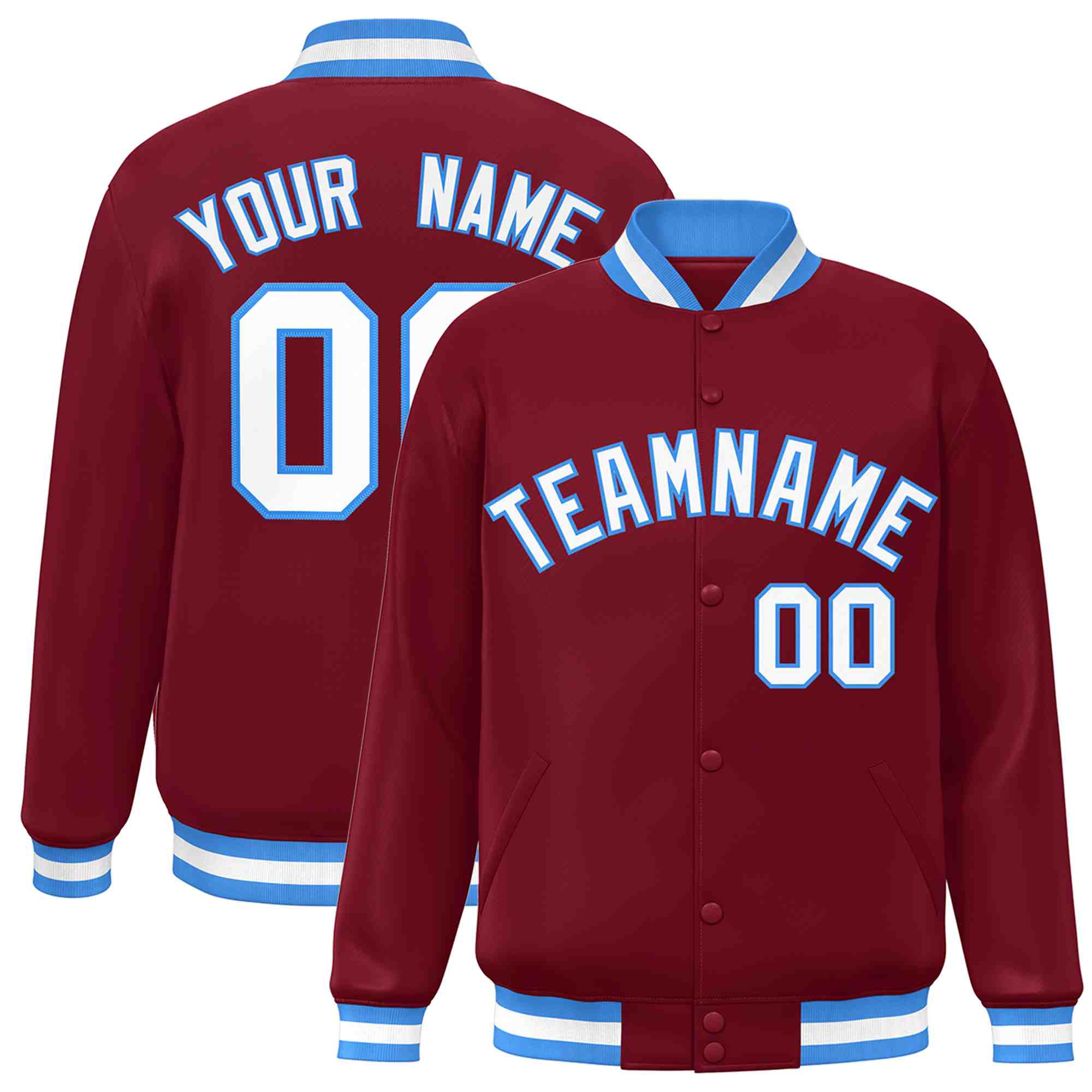 Custom White Black-Gray Classic Style Varsity Full-Snap Letterman Jacket | KXKSHOP