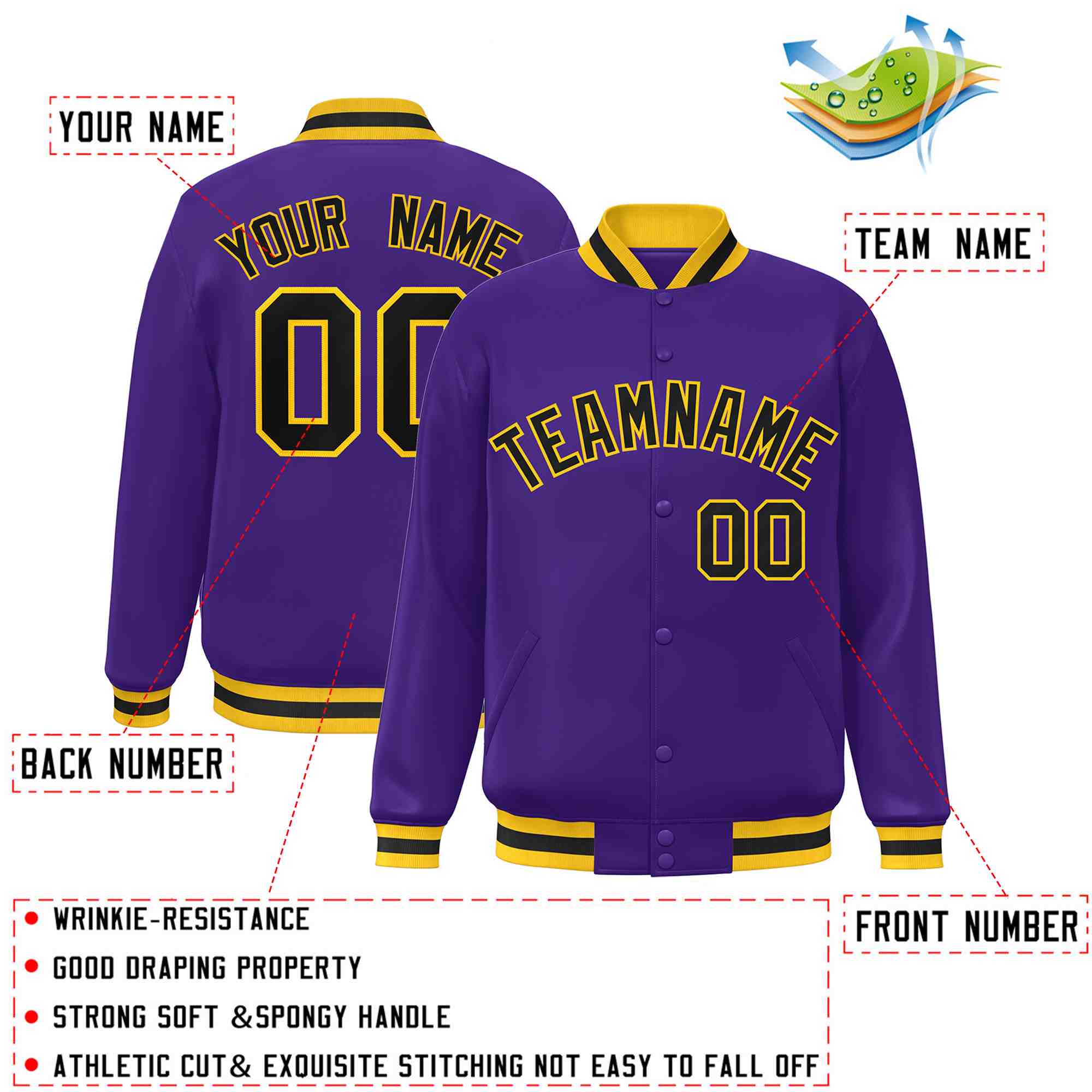 Custom White Black-Gray Classic Style Varsity Full-Snap Letterman Jacket | KXKSHOP