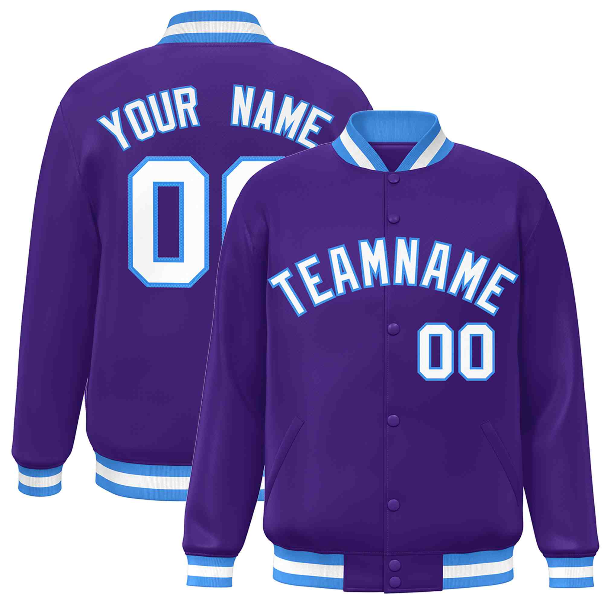 Custom White Black-Gray Classic Style Varsity Full-Snap Letterman Jacket | KXKSHOP