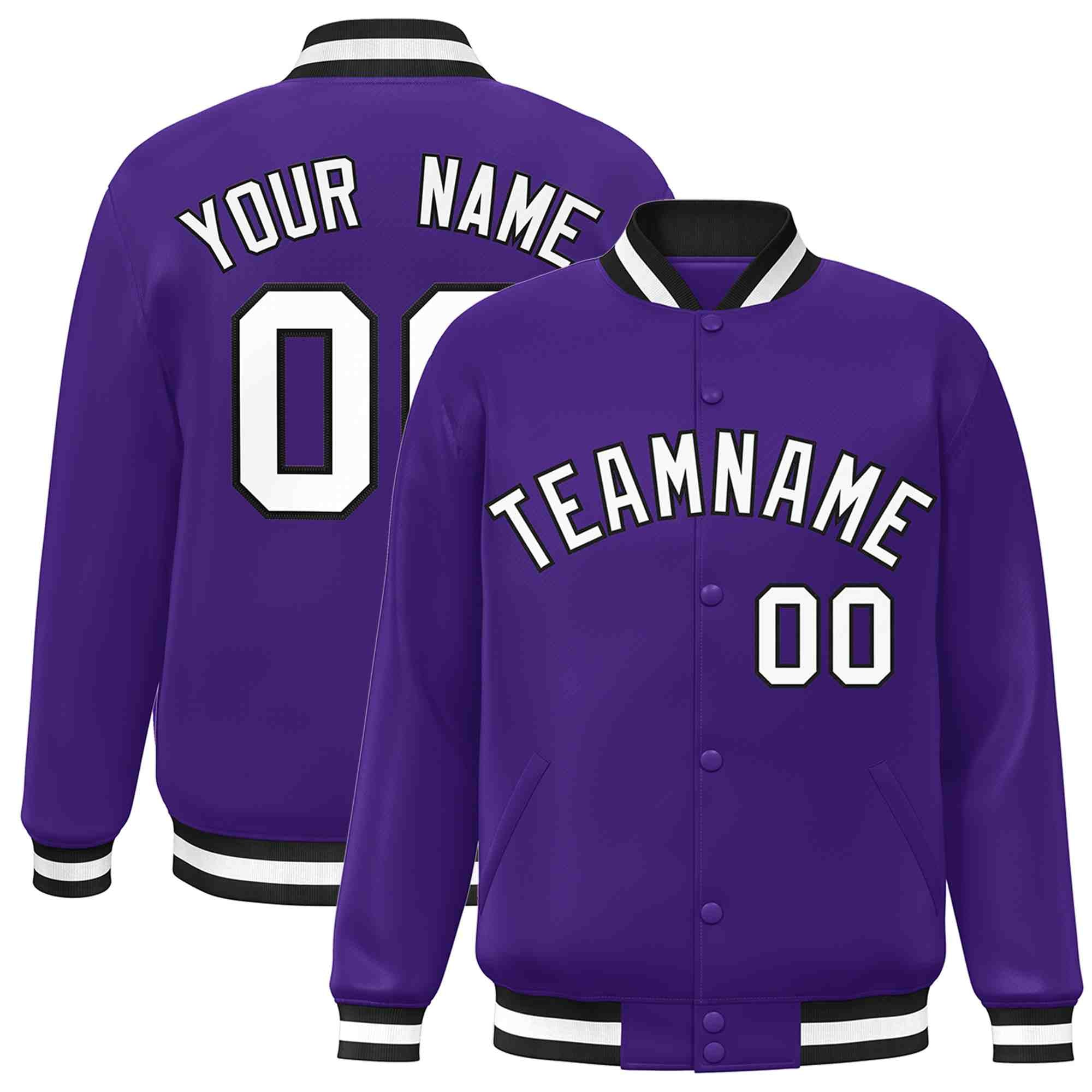 Custom White Black-Gray Classic Style Varsity Full-Snap Letterman Jacket | KXKSHOP