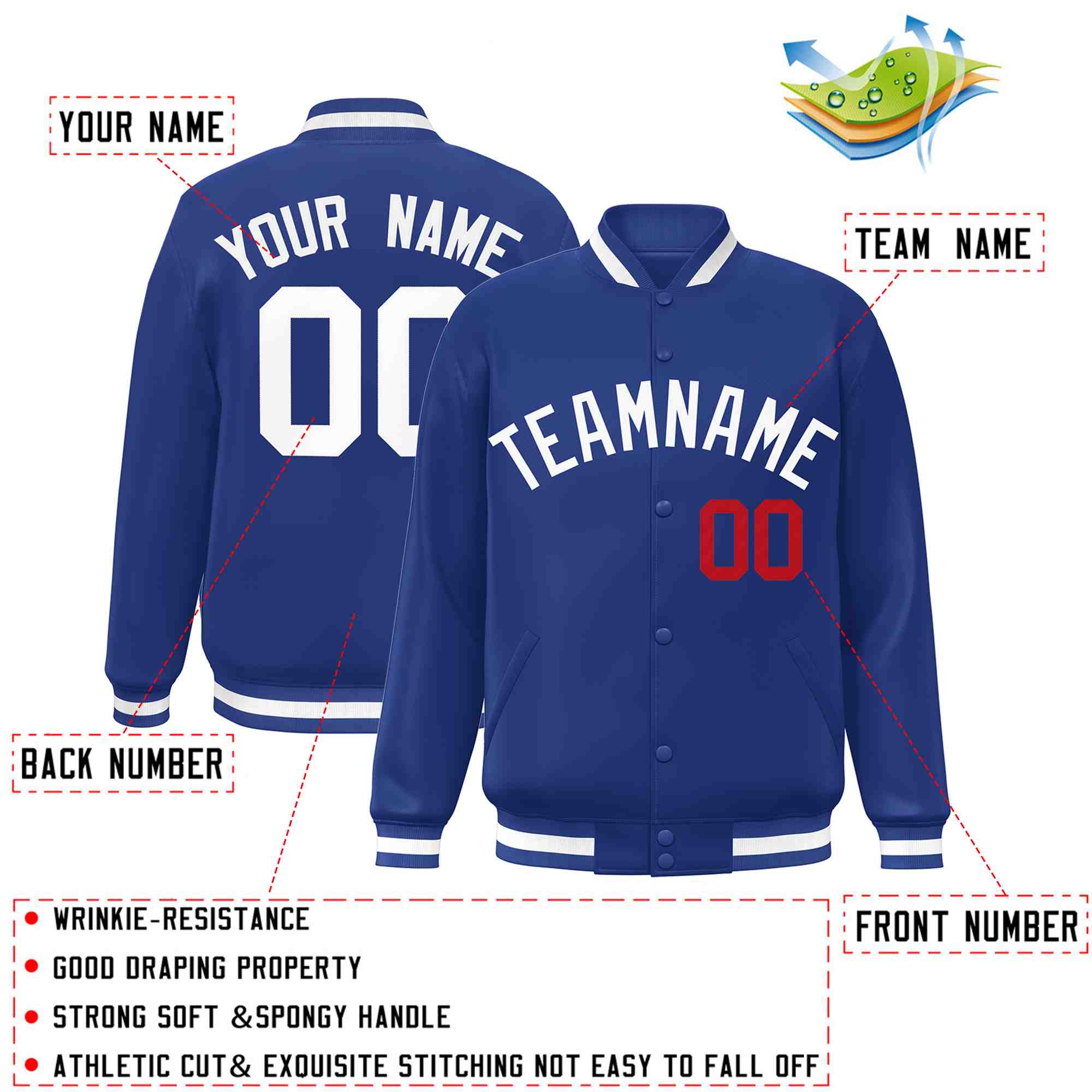 Custom White Black-Gray Classic Style Varsity Full-Snap Letterman Jacket | KXKSHOP
