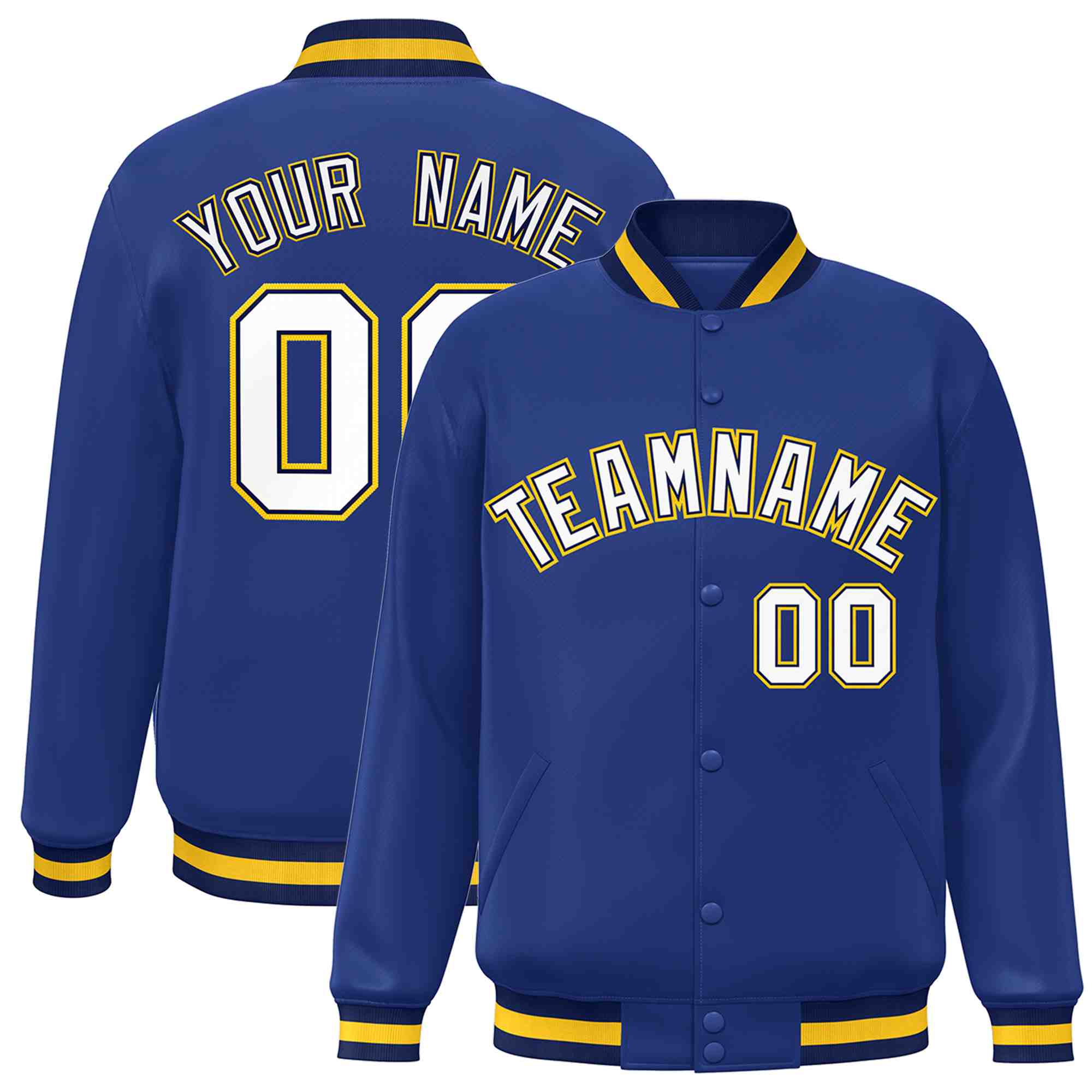 Custom White Black-Gray Classic Style Varsity Full-Snap Letterman Jacket | KXKSHOP