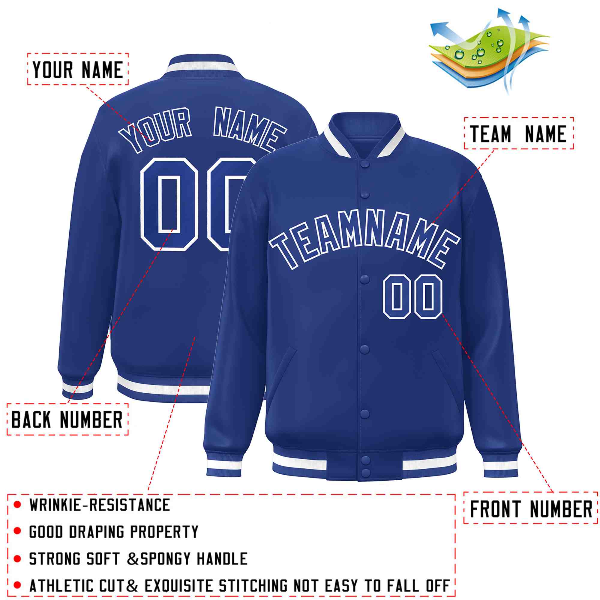 Custom White Black-Gray Classic Style Varsity Full-Snap Letterman Jacket | KXKSHOP