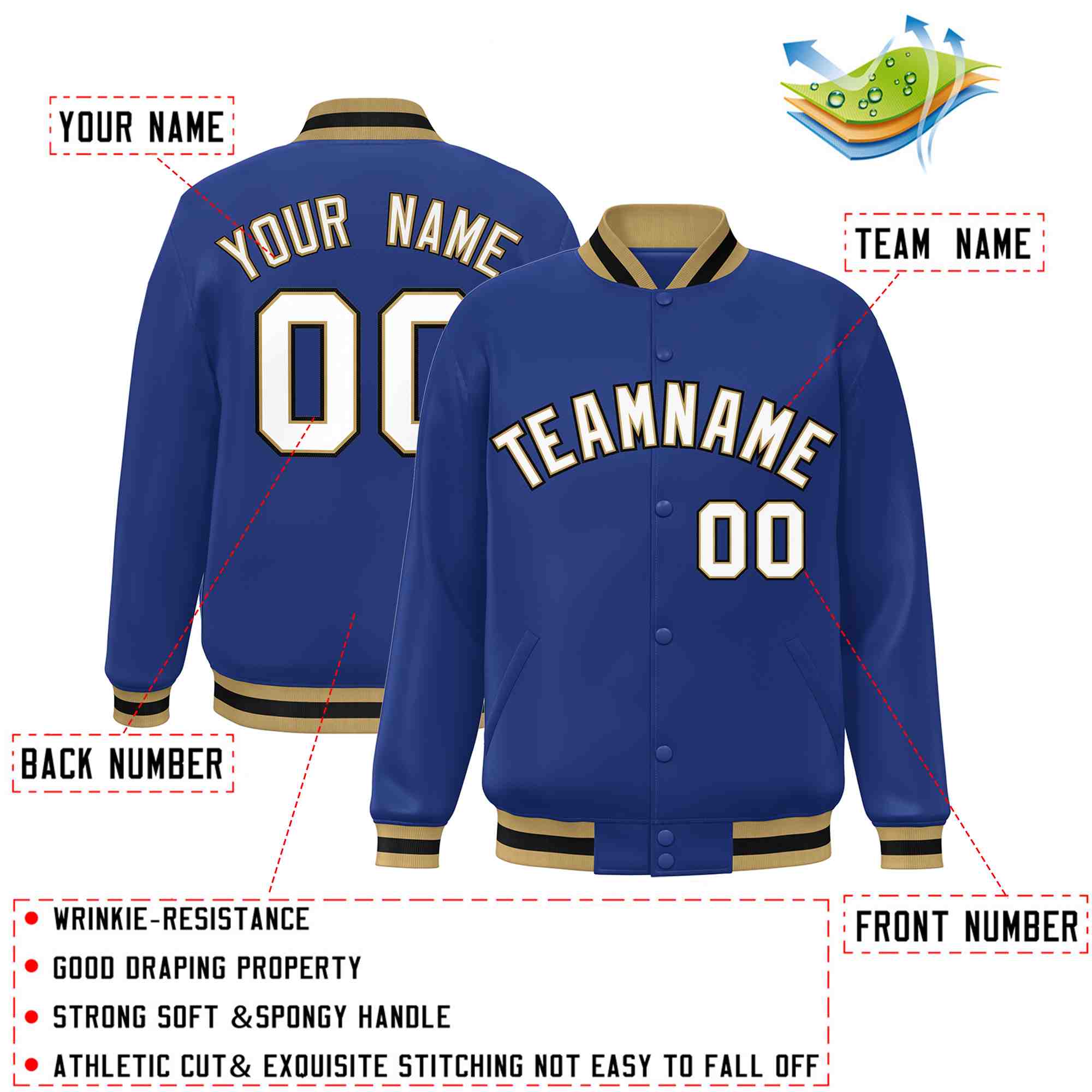 Custom White Black-Gray Classic Style Varsity Full-Snap Letterman Jacket | KXKSHOP