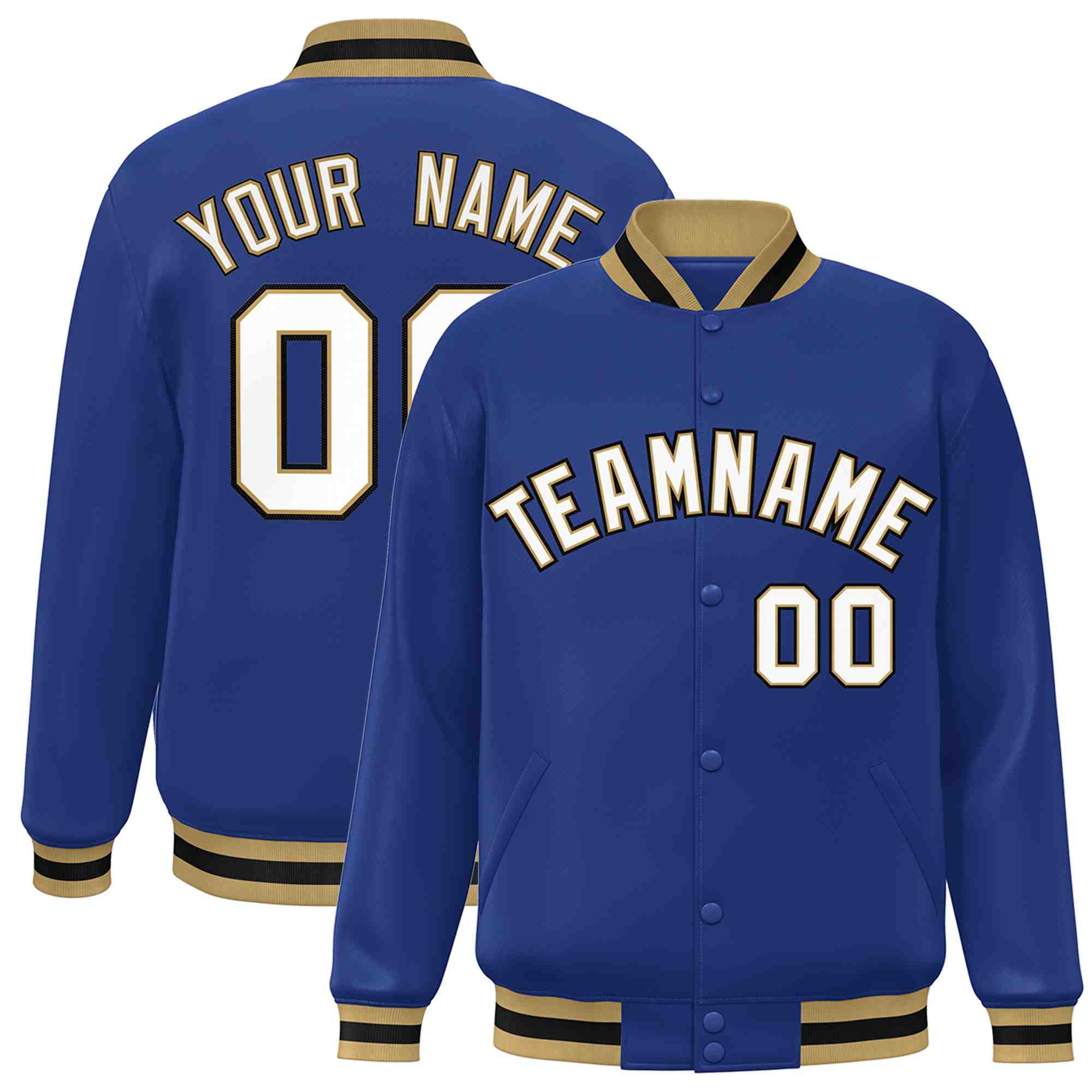 Custom White Black-Gray Classic Style Varsity Full-Snap Letterman Jacket | KXKSHOP