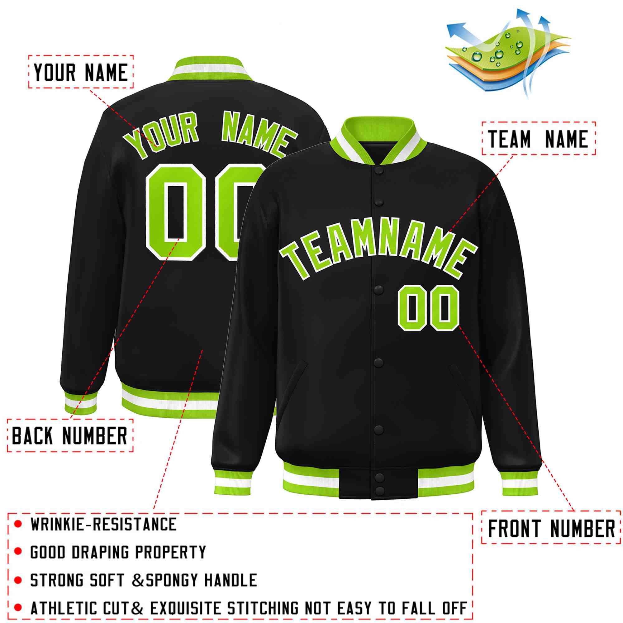 Custom White Black-Gray Classic Style Varsity Full-Snap Letterman Jacket | KXKSHOP