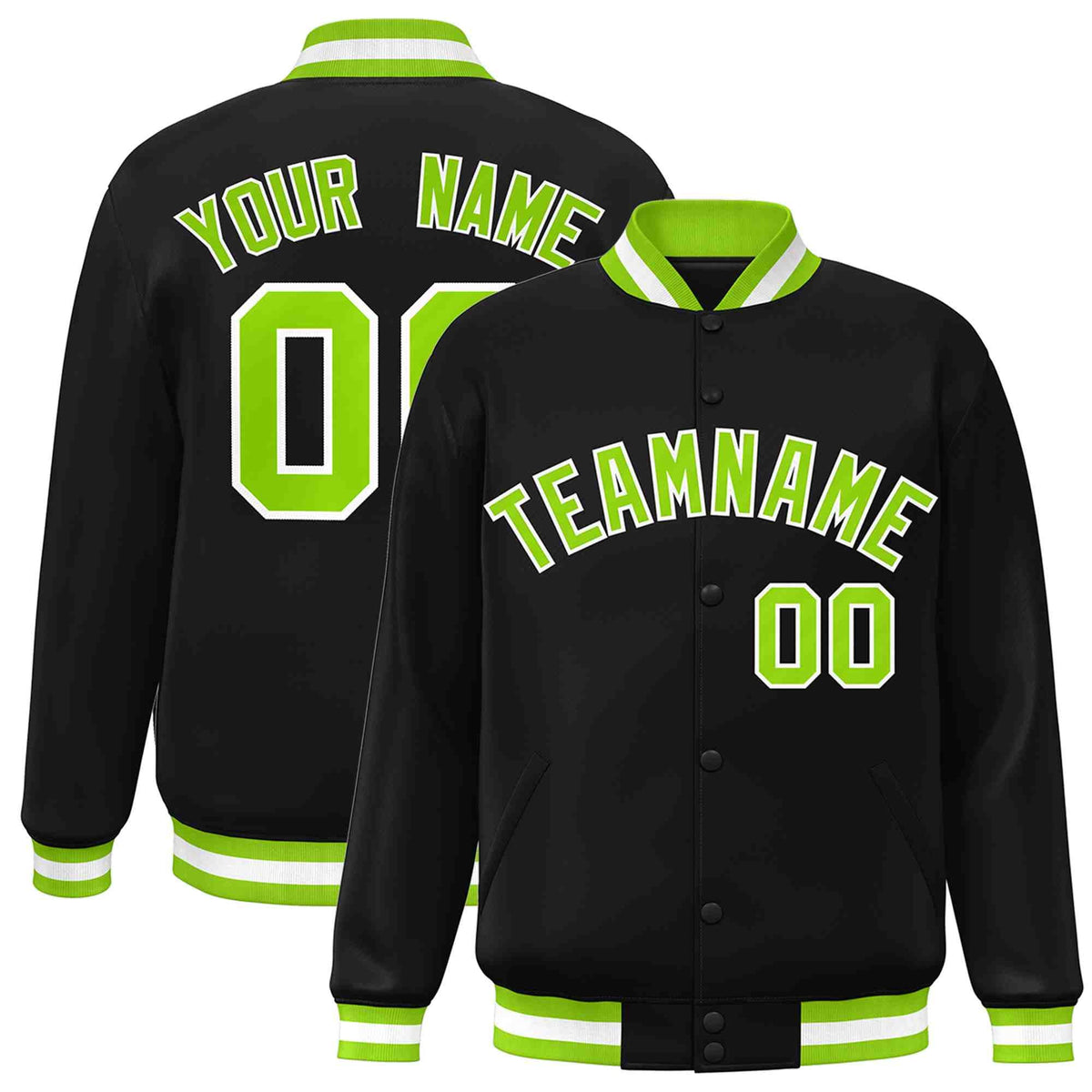 Custom White Black-Gray Classic Style Varsity Full-Snap Letterman Jacket | KXKSHOP
