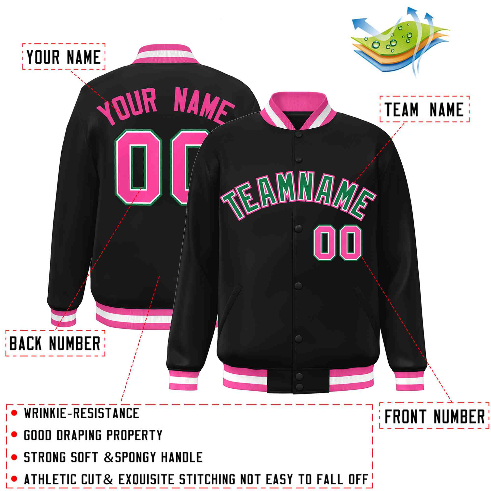 Custom White Black-Gray Classic Style Varsity Full-Snap Letterman Jacket | KXKSHOP