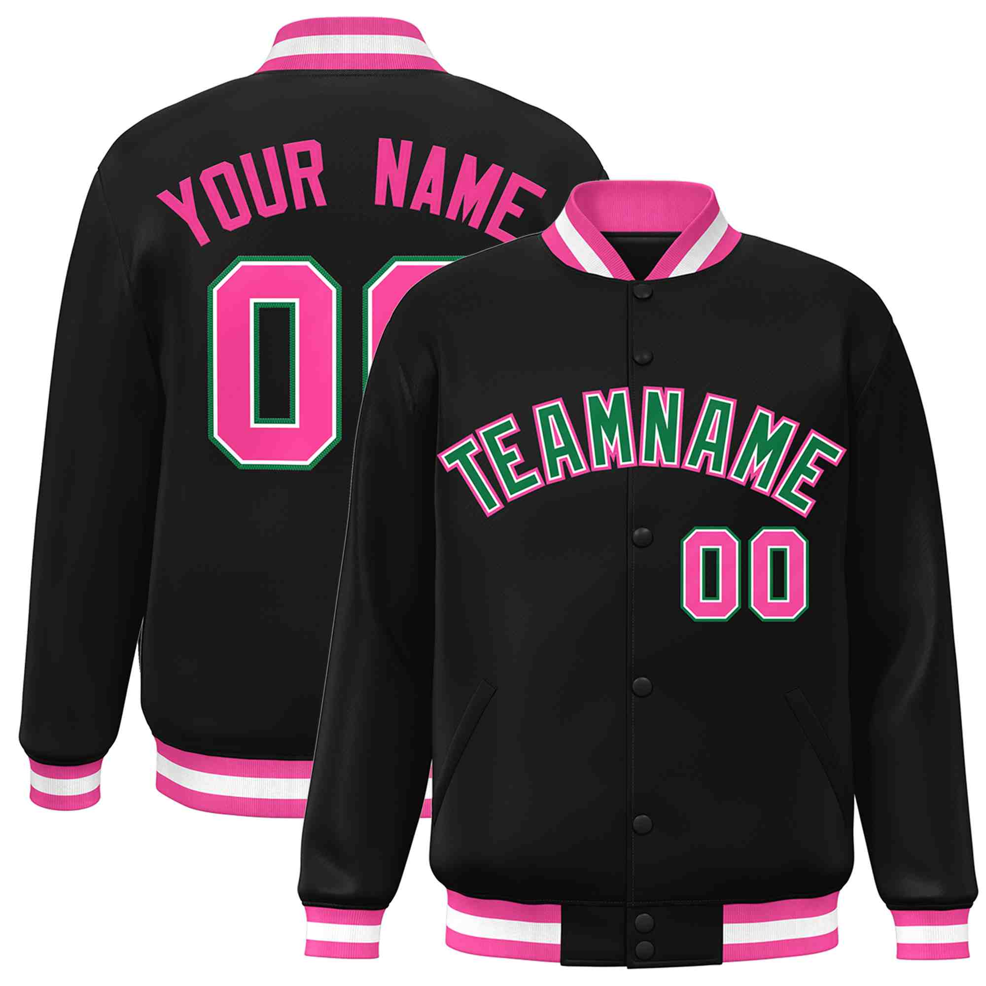 Custom White Black-Gray Classic Style Varsity Full-Snap Letterman Jacket | KXKSHOP