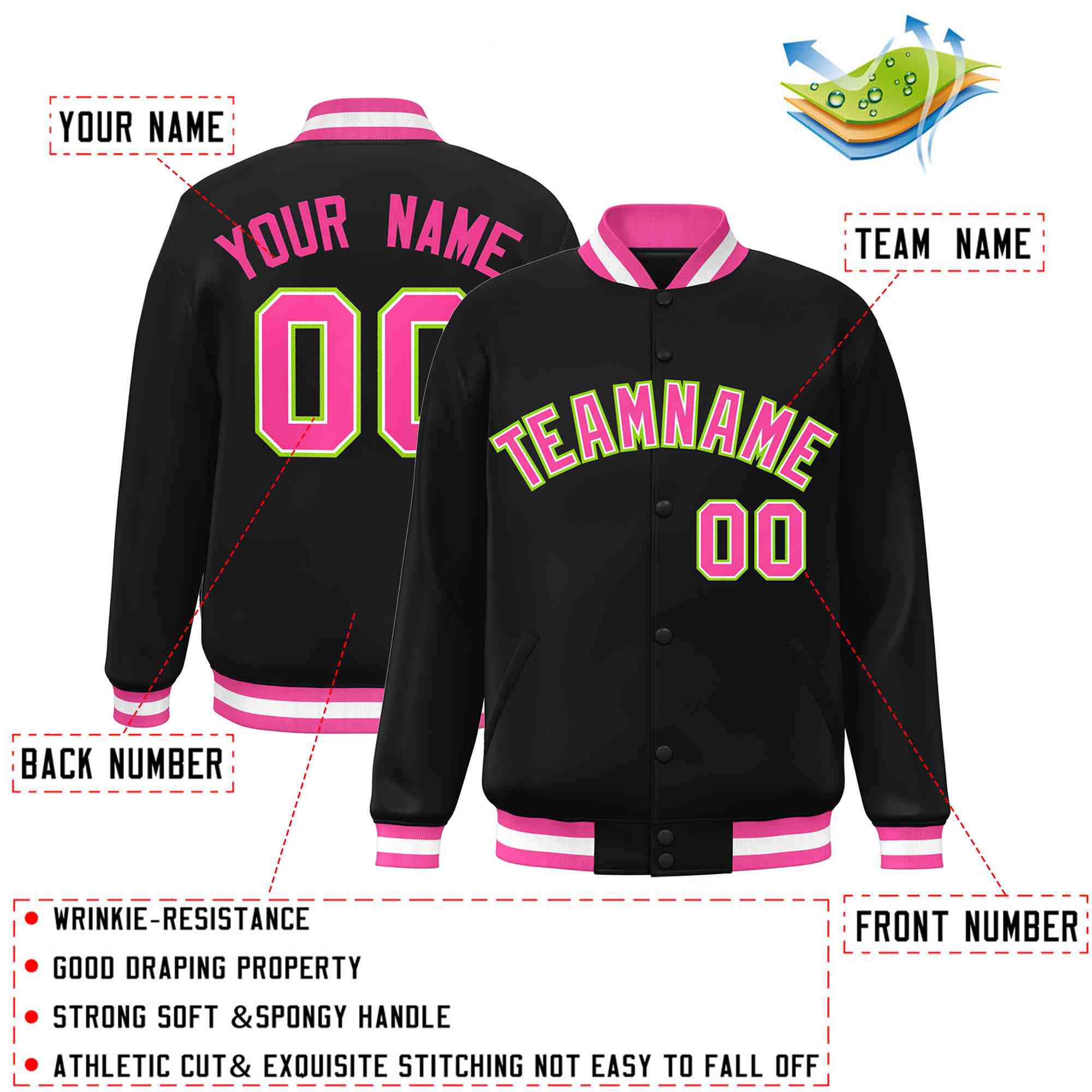 Custom White Black-Gray Classic Style Varsity Full-Snap Letterman Jacket | KXKSHOP