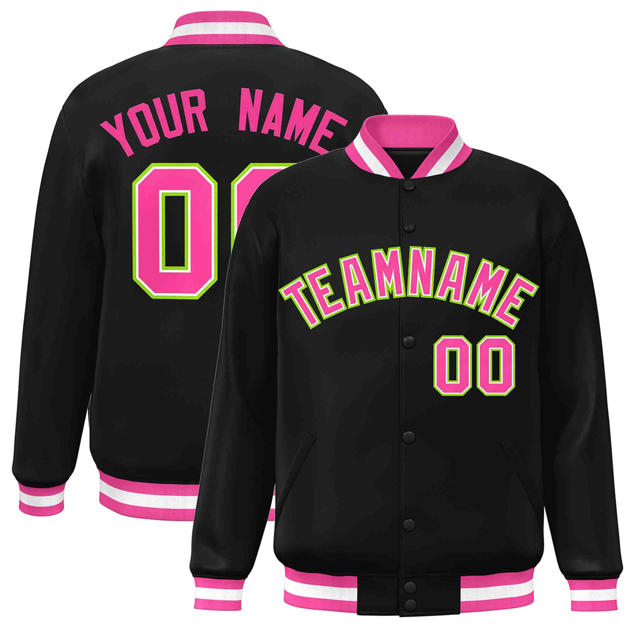 Custom White Black-Gray Classic Style Varsity Full-Snap Letterman Jacket | KXKSHOP