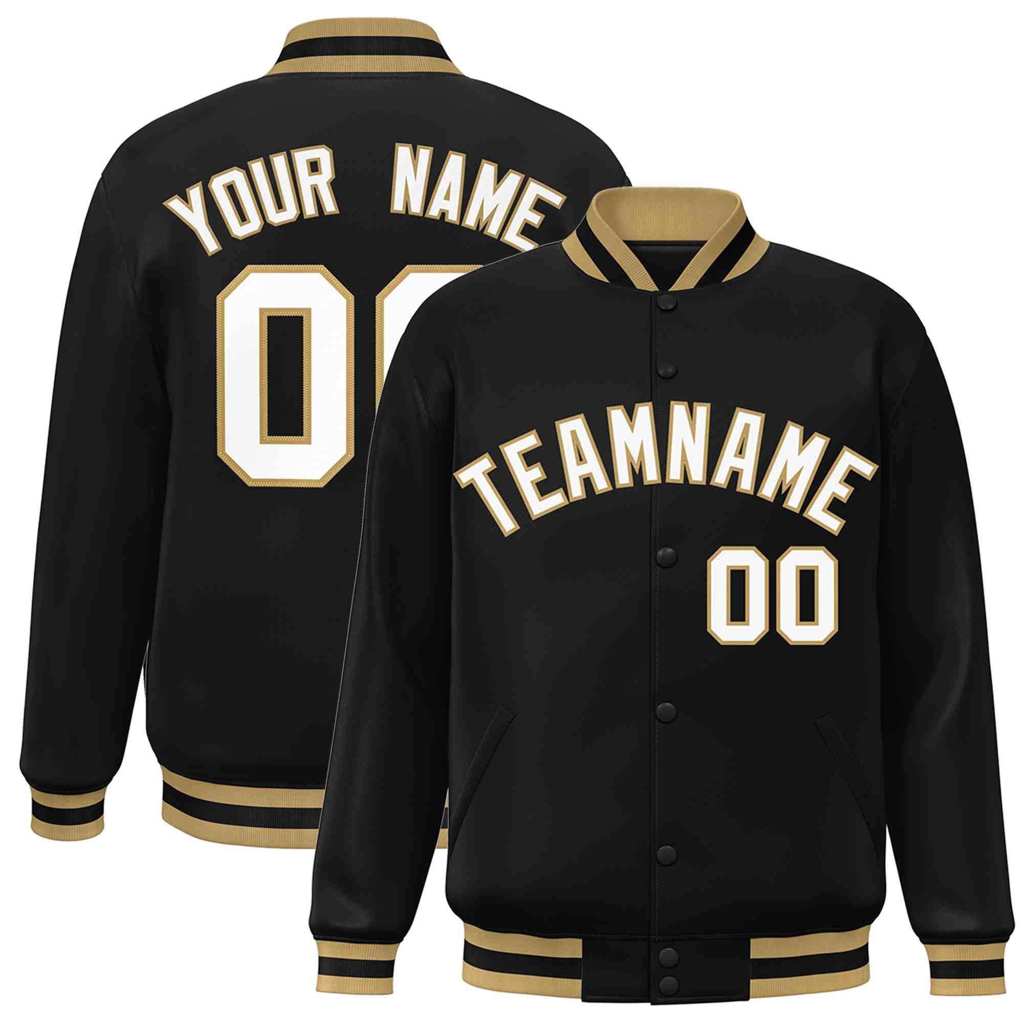 Custom White Black-Gray Classic Style Varsity Full-Snap Letterman Jacket | KXKSHOP