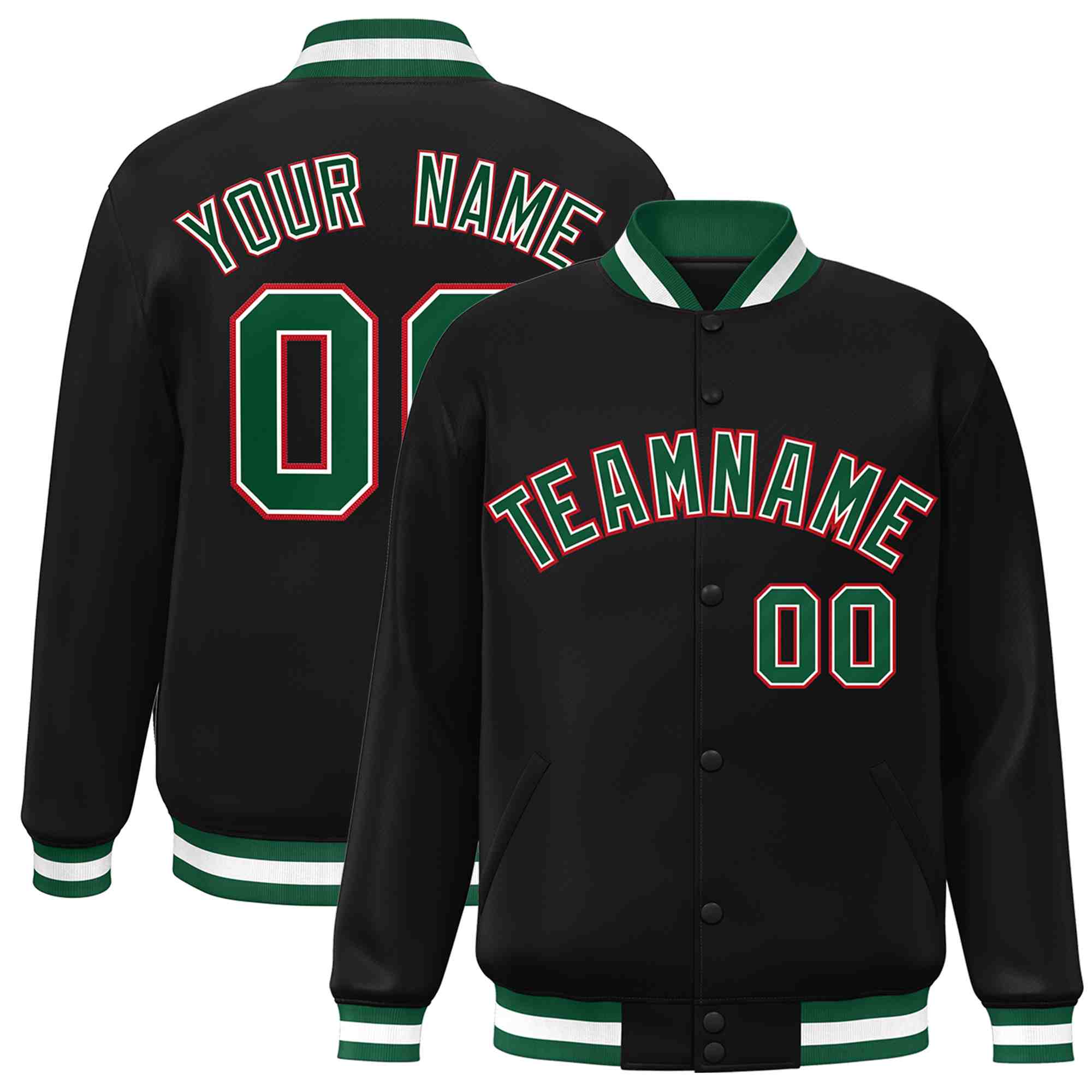 Custom White Black-Gray Classic Style Varsity Full-Snap Letterman Jacket | KXKSHOP