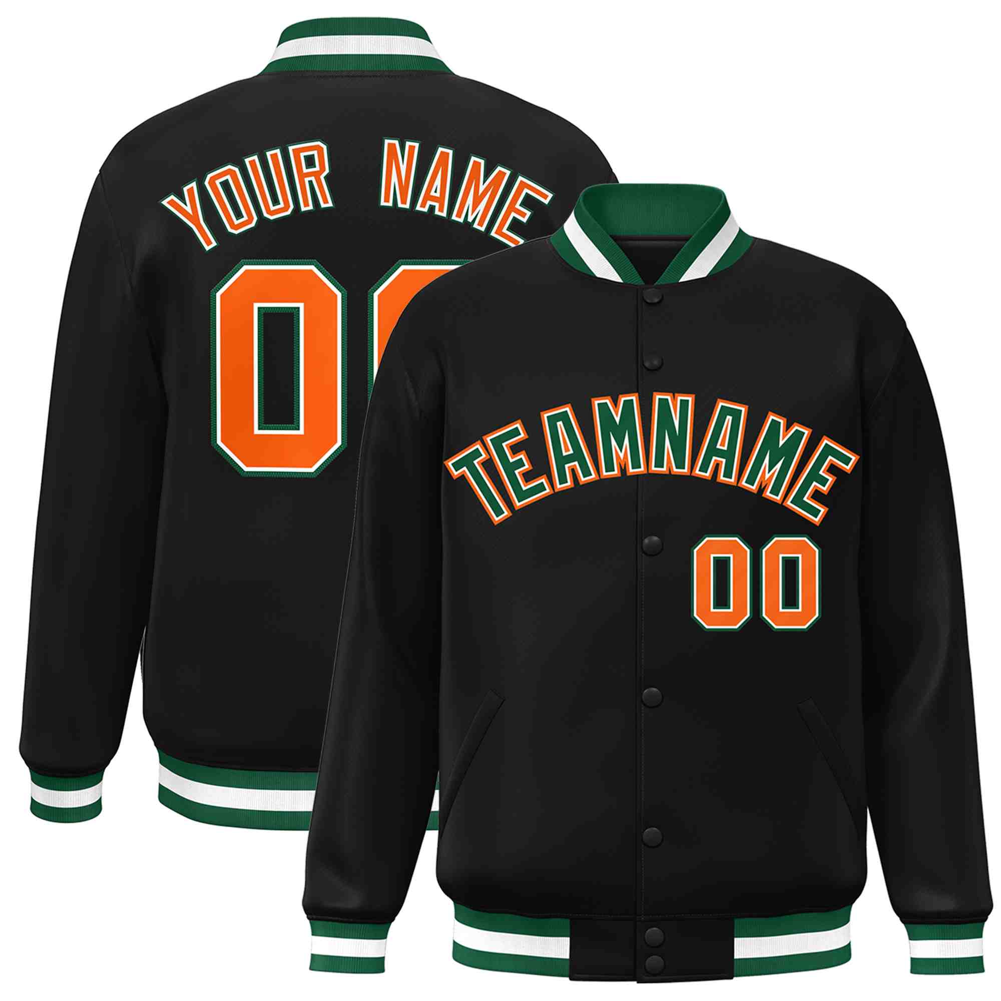 Custom White Black-Gray Classic Style Varsity Full-Snap Letterman Jacket | KXKSHOP