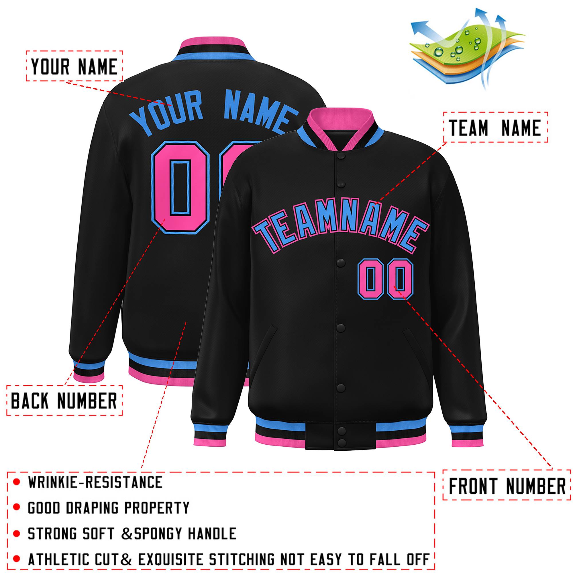 Custom White Black-Gray Classic Style Varsity Full-Snap Letterman Jacket | KXKSHOP