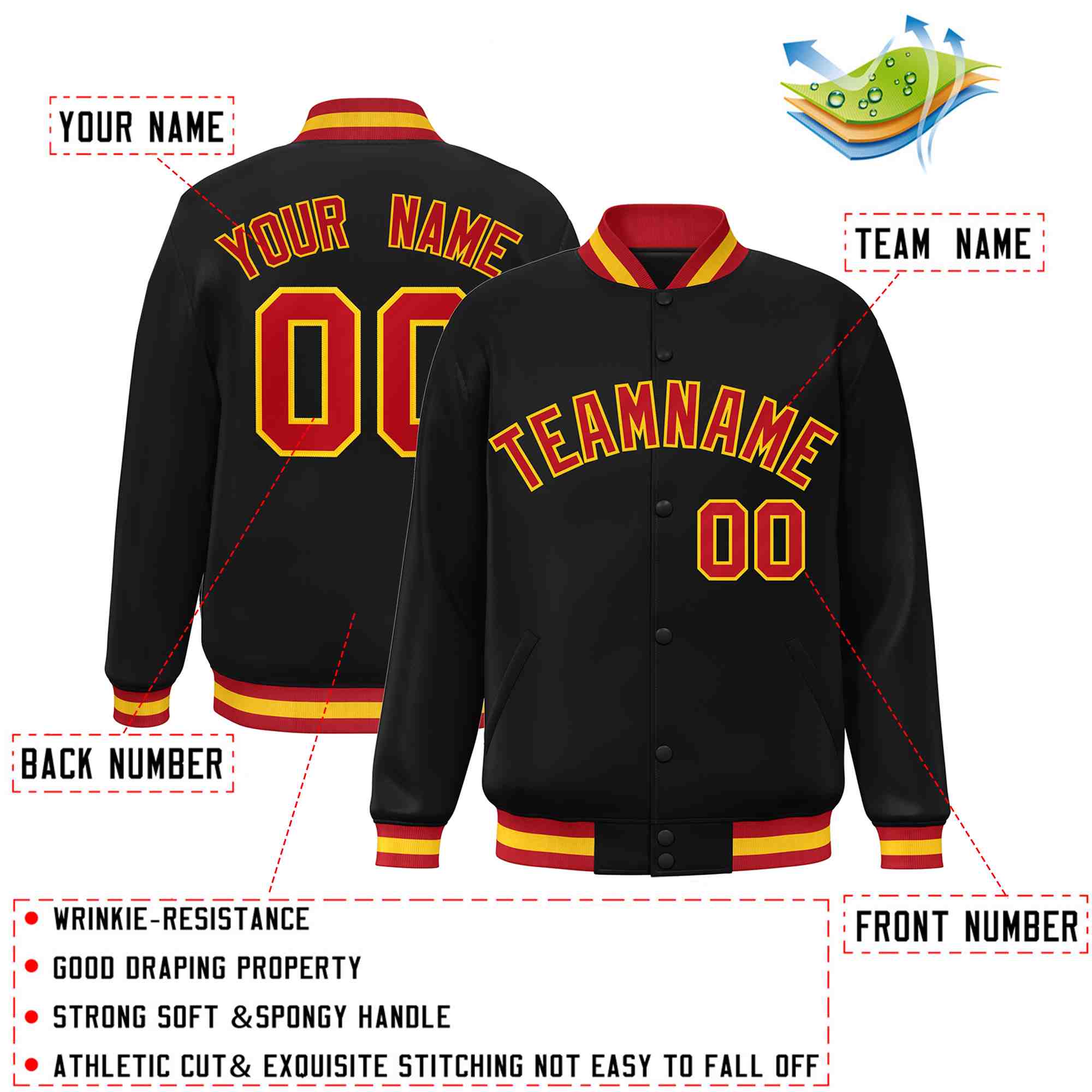 Custom White Black-Gray Classic Style Varsity Full-Snap Letterman Jacket | KXKSHOP