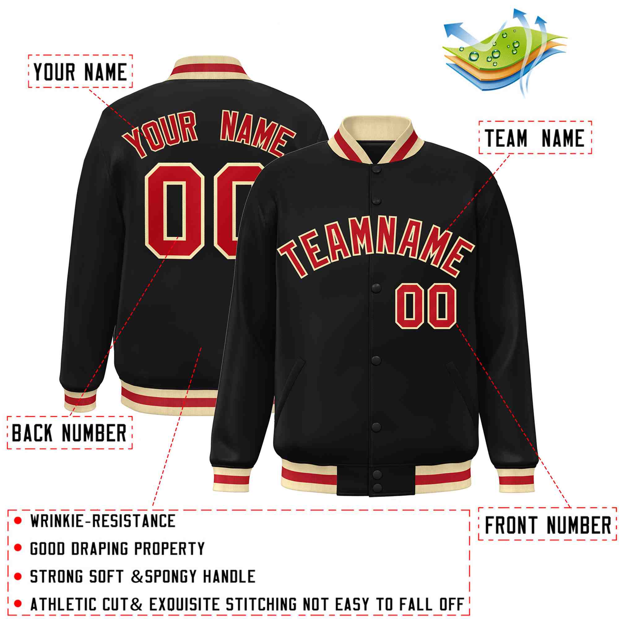 Custom White Black-Gray Classic Style Varsity Full-Snap Letterman Jacket | KXKSHOP