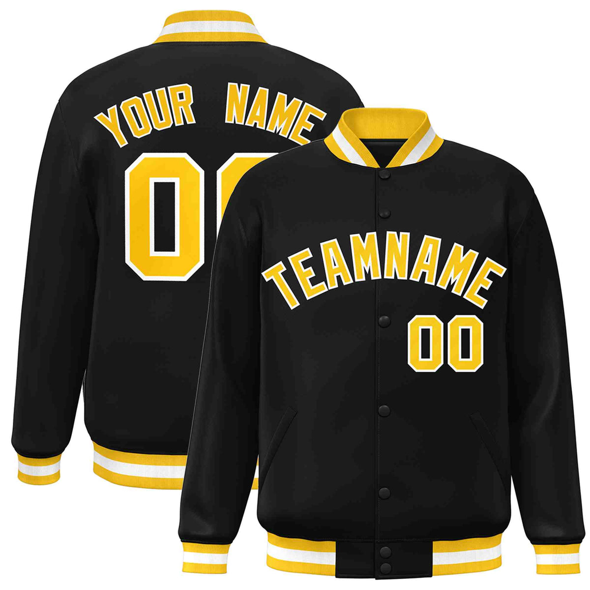 Custom White Black-Gray Classic Style Varsity Full-Snap Letterman Jacket | KXKSHOP