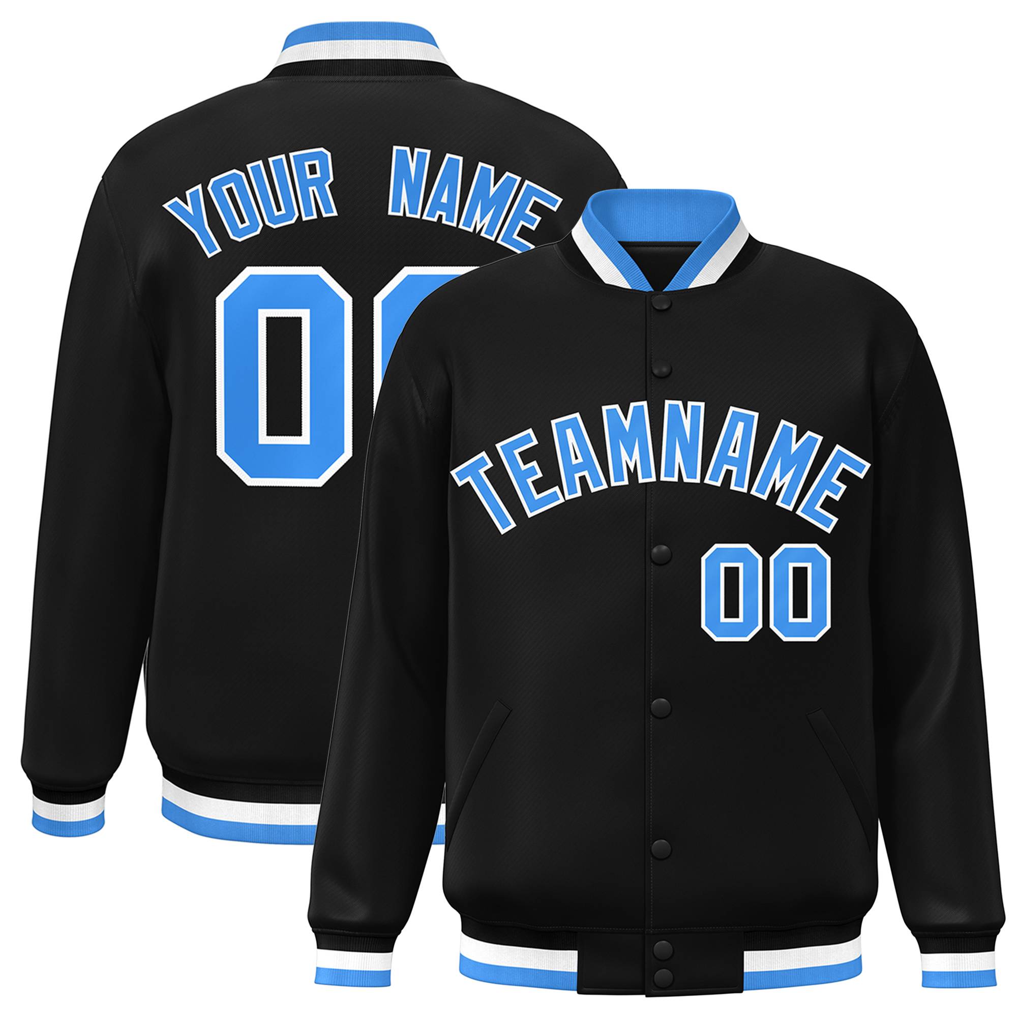 Custom White Black-Gray Classic Style Varsity Full-Snap Letterman Jacket | KXKSHOP