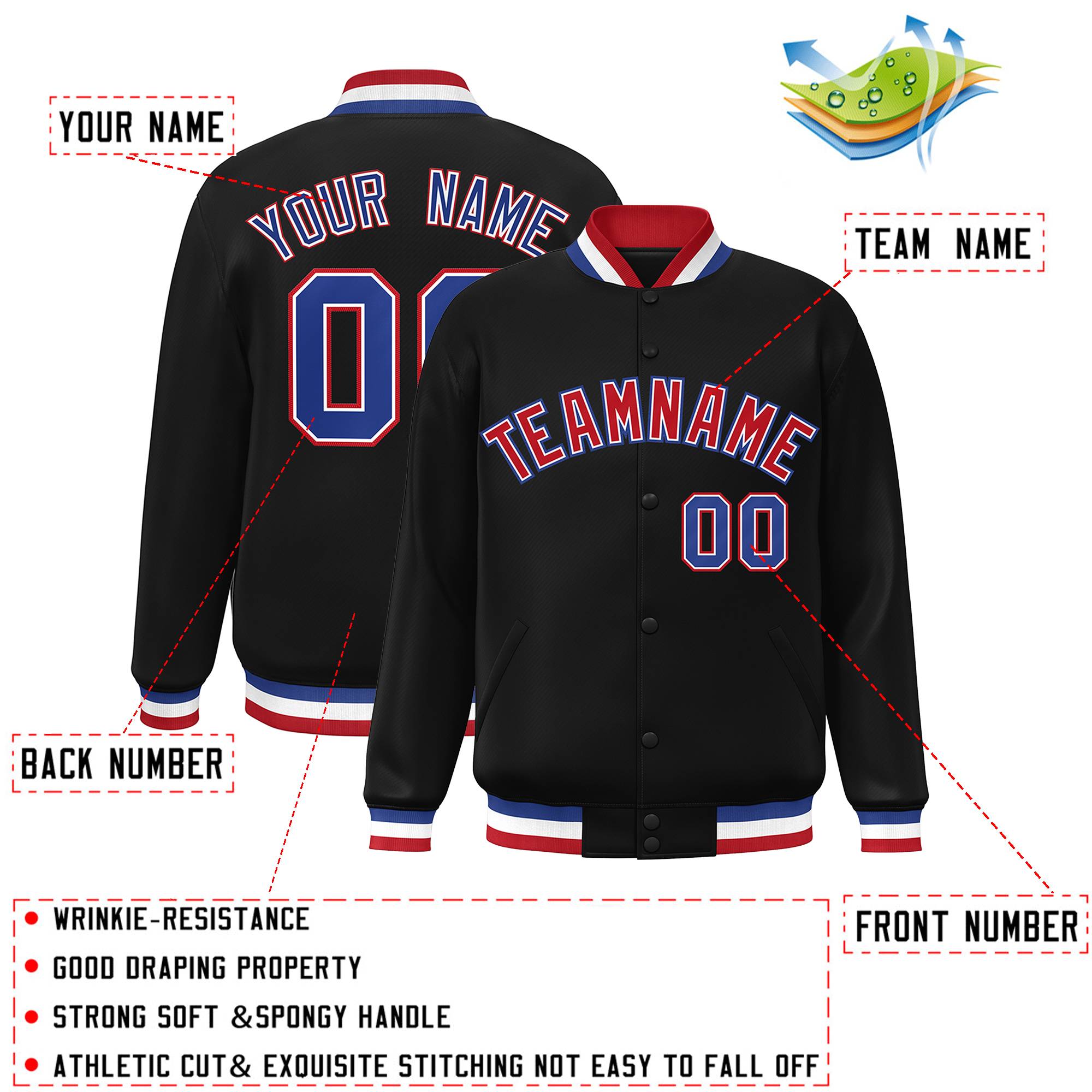 Custom White Black-Gray Classic Style Varsity Full-Snap Letterman Jacket | KXKSHOP