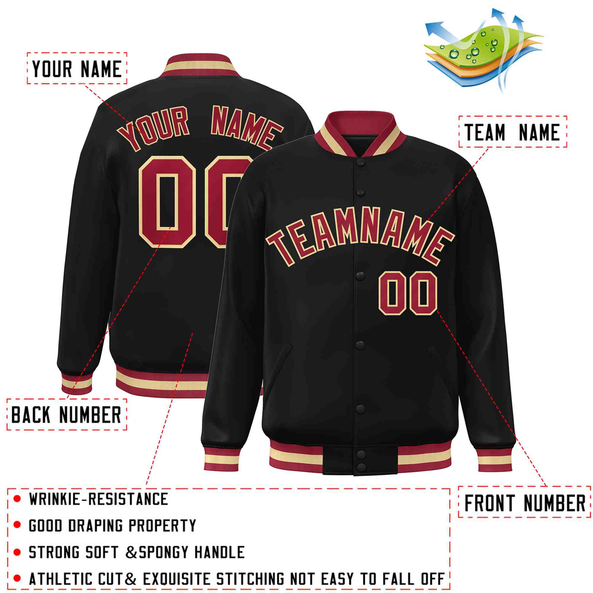 Custom White Black-Gray Classic Style Varsity Full-Snap Letterman Jacket | KXKSHOP