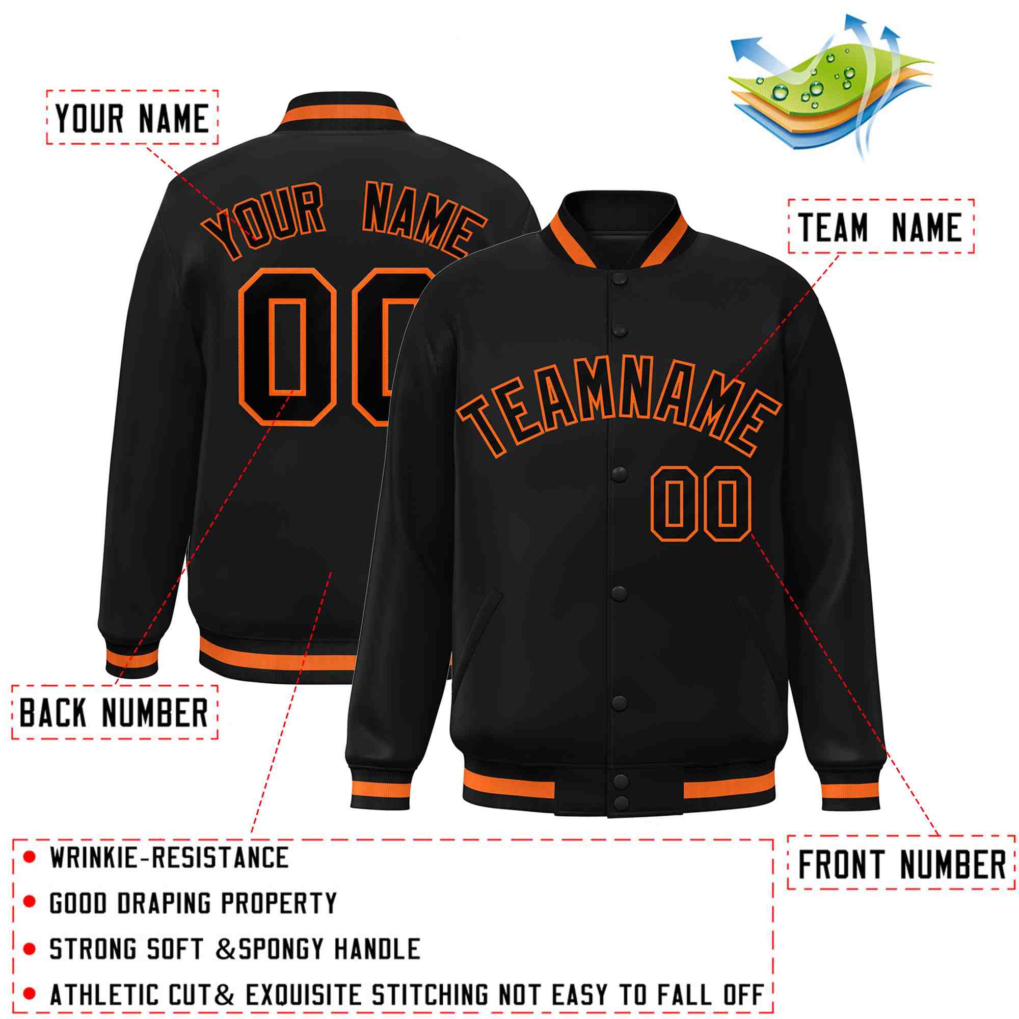 Custom White Black-Gray Classic Style Varsity Full-Snap Letterman Jacket | KXKSHOP