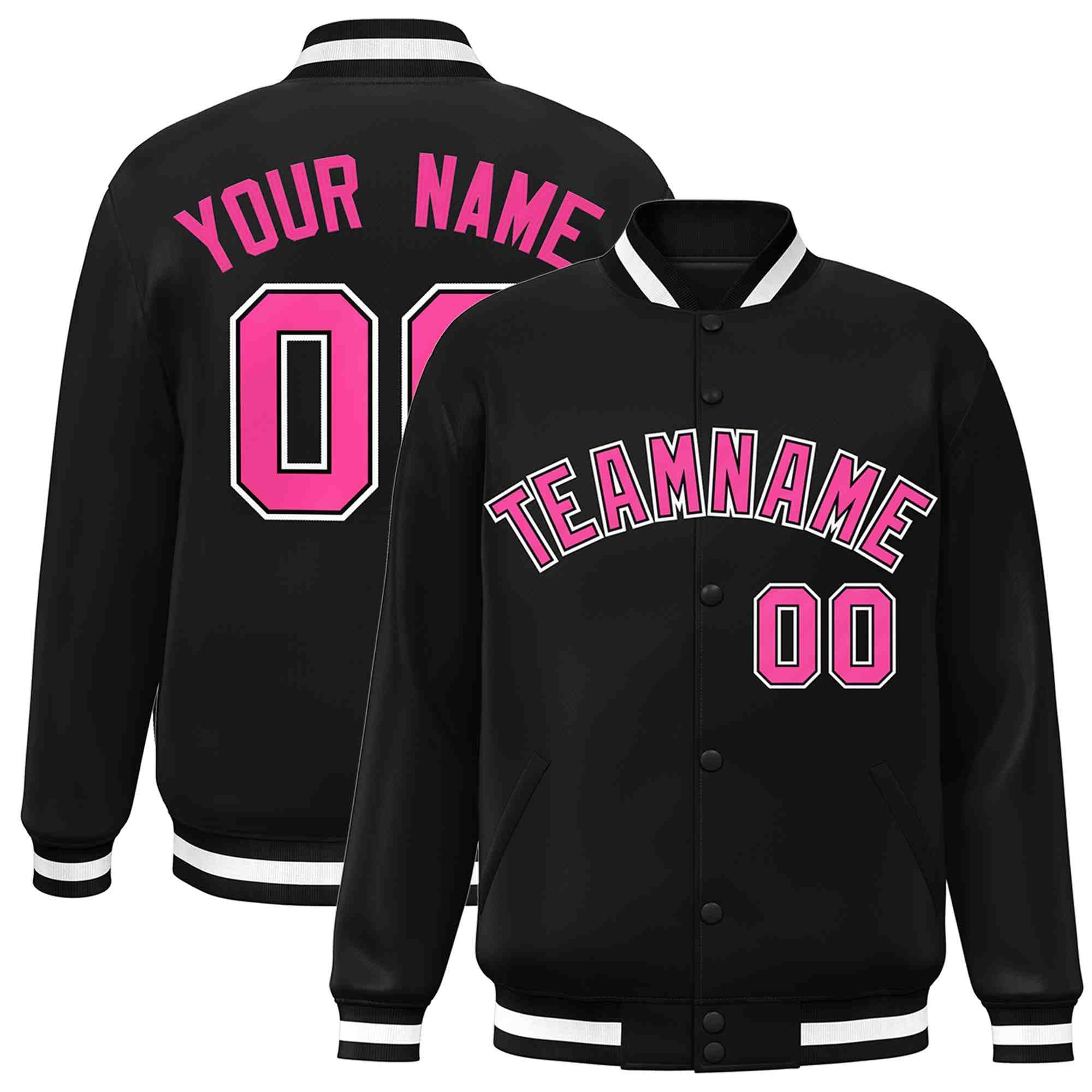 Custom White Black-Gray Classic Style Varsity Full-Snap Letterman Jacket | KXKSHOP