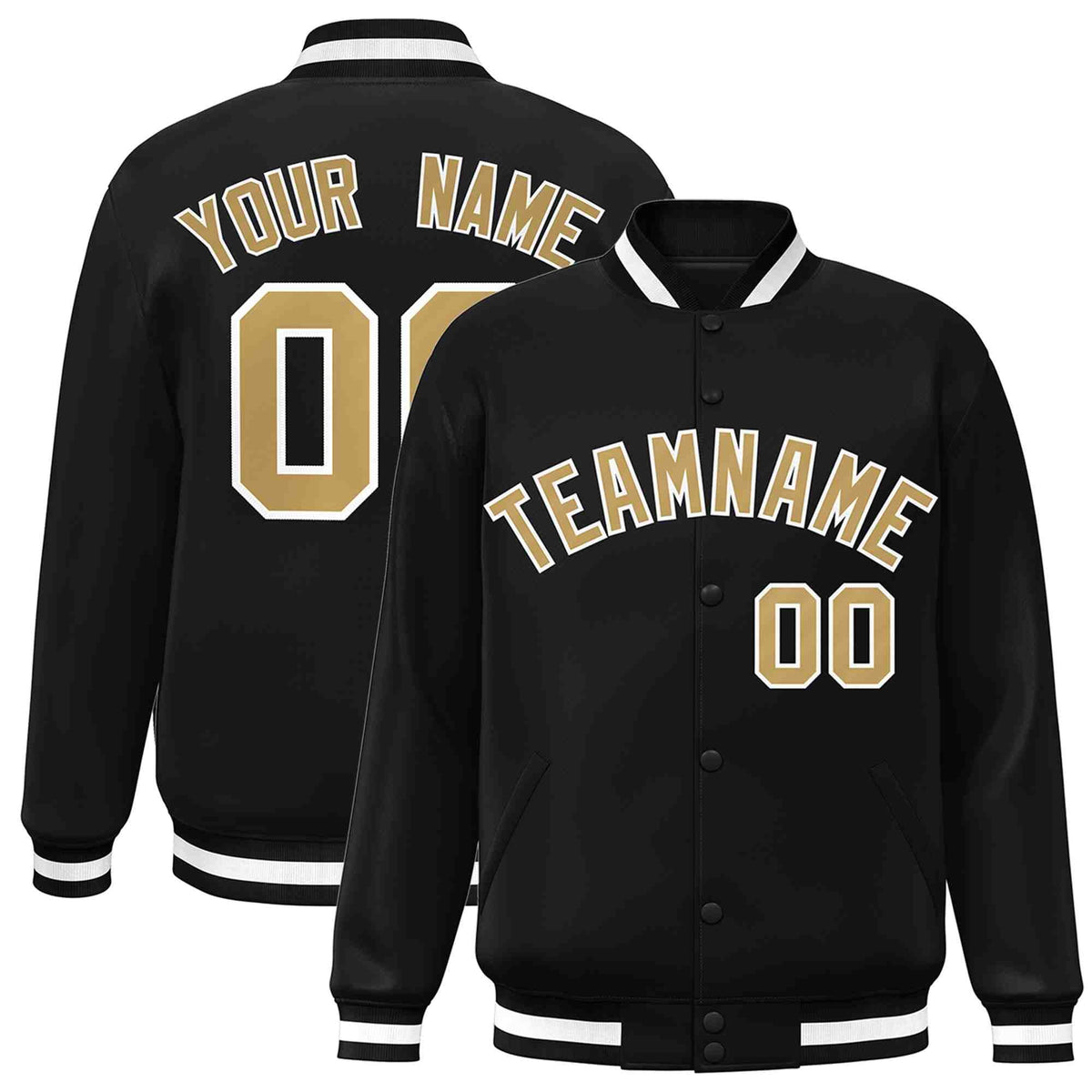 Custom White Black-Gray Classic Style Varsity Full-Snap Letterman Jacket | KXKSHOP