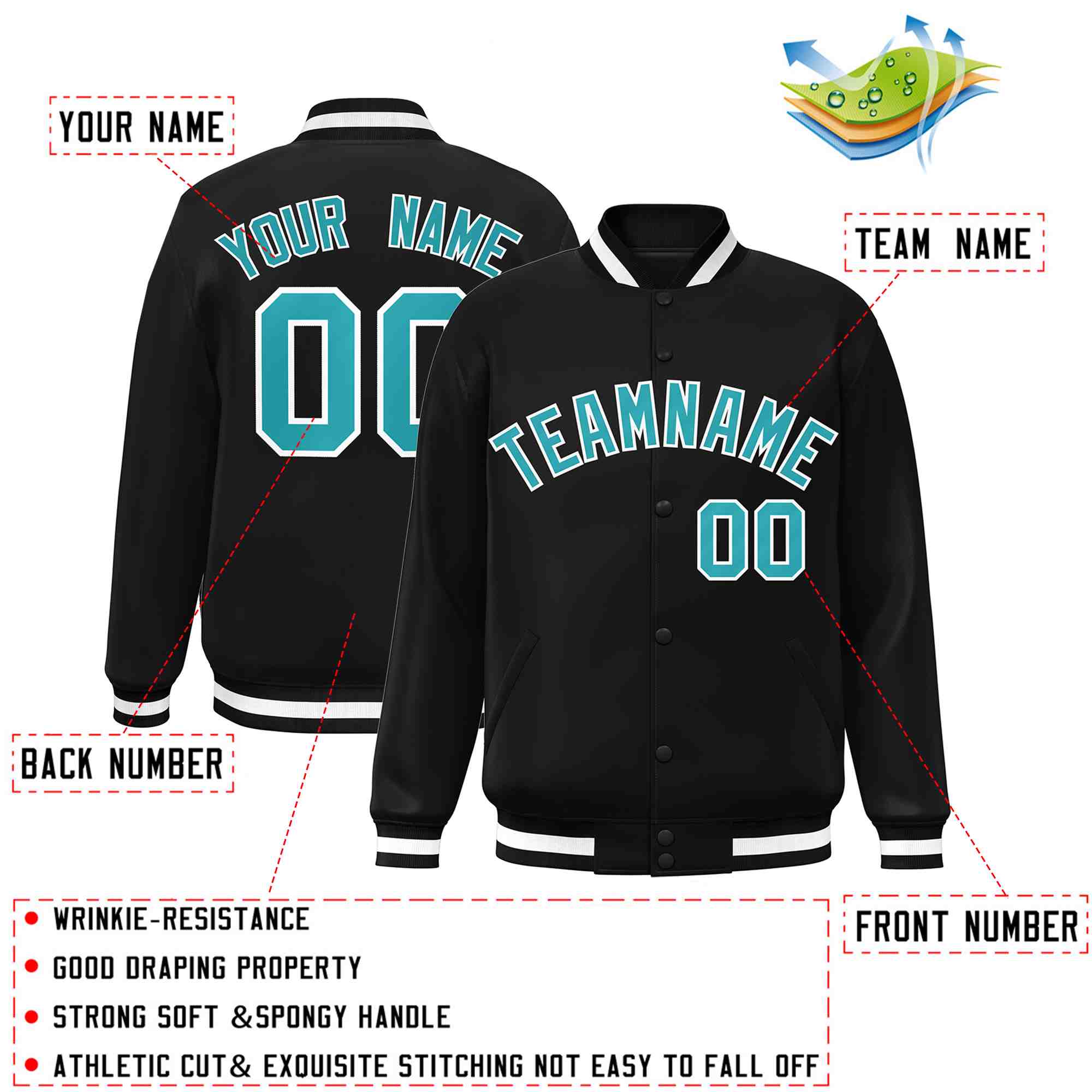 Custom White Black-Gray Classic Style Varsity Full-Snap Letterman Jacket | KXKSHOP