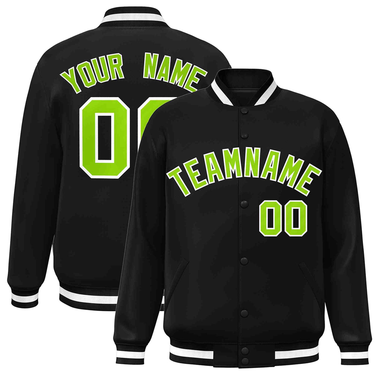 Custom White Black-Gray Classic Style Varsity Full-Snap Letterman Jacket | KXKSHOP