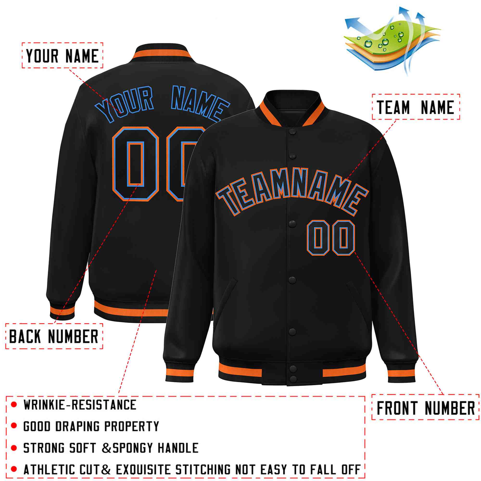 Custom White Black-Gray Classic Style Varsity Full-Snap Letterman Jacket | KXKSHOP
