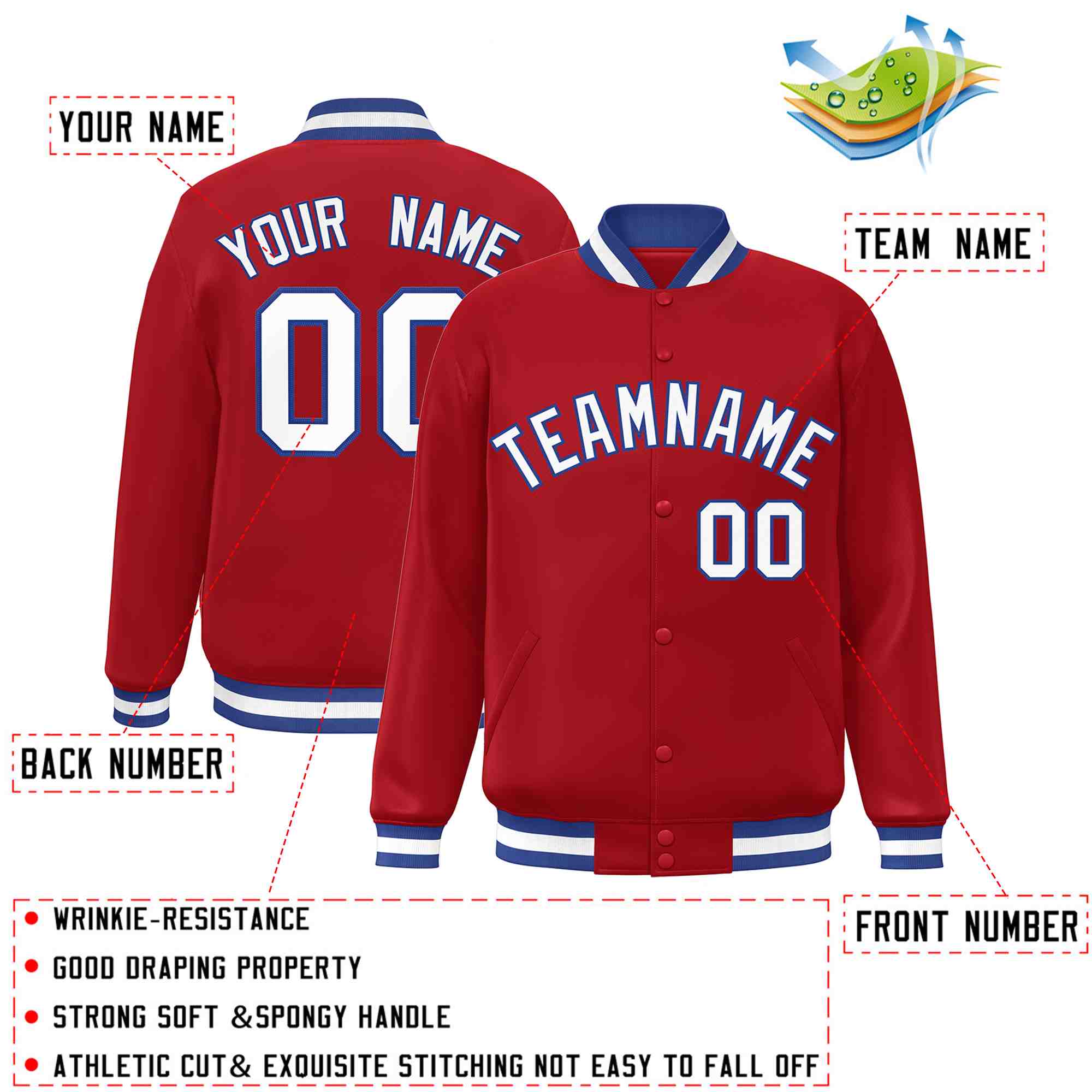 Custom White Black-Gray Classic Style Varsity Full-Snap Letterman Jacket | KXKSHOP
