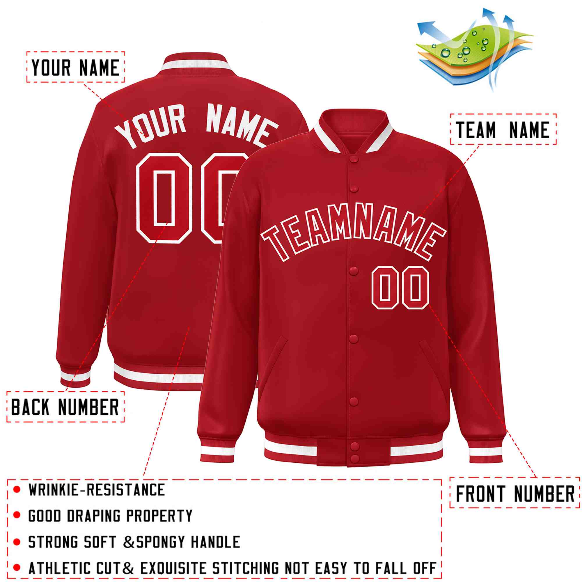 Custom White Black-Gray Classic Style Varsity Full-Snap Letterman Jacket | KXKSHOP
