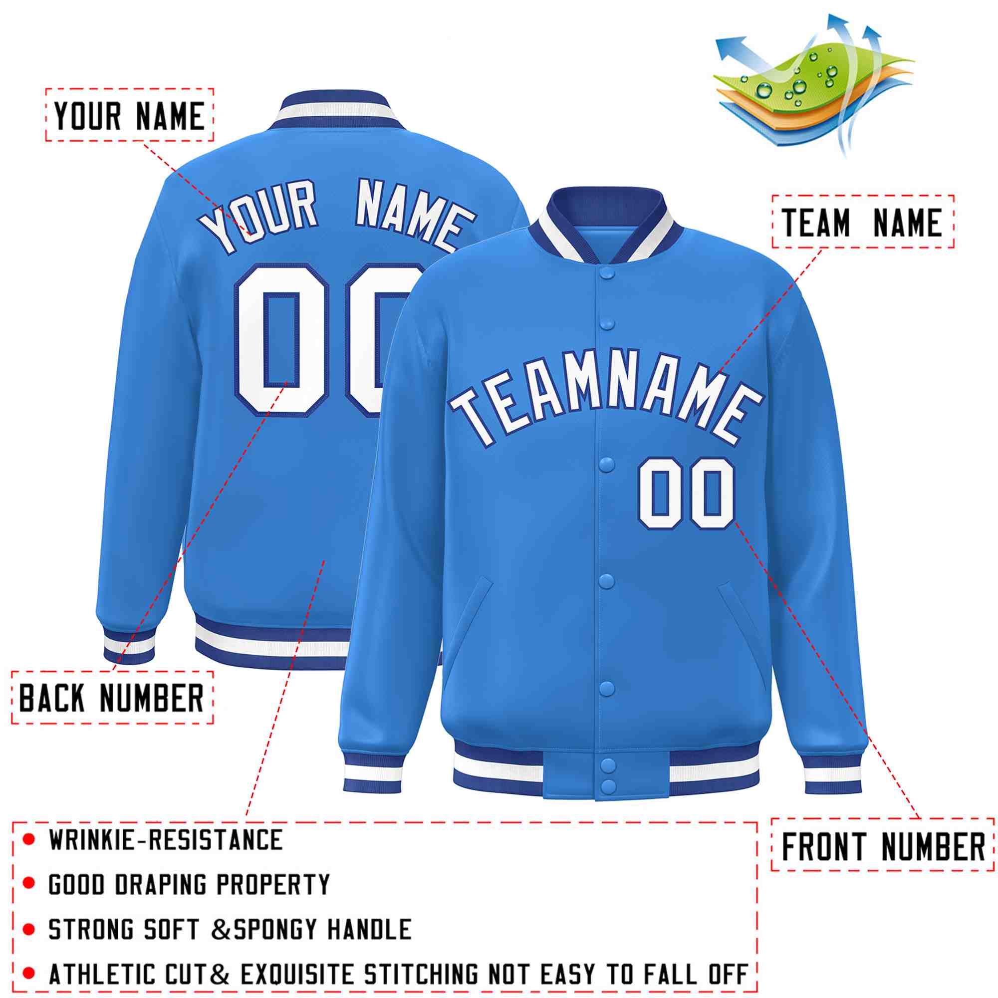 Custom White Black-Gray Classic Style Varsity Full-Snap Letterman Jacket | KXKSHOP
