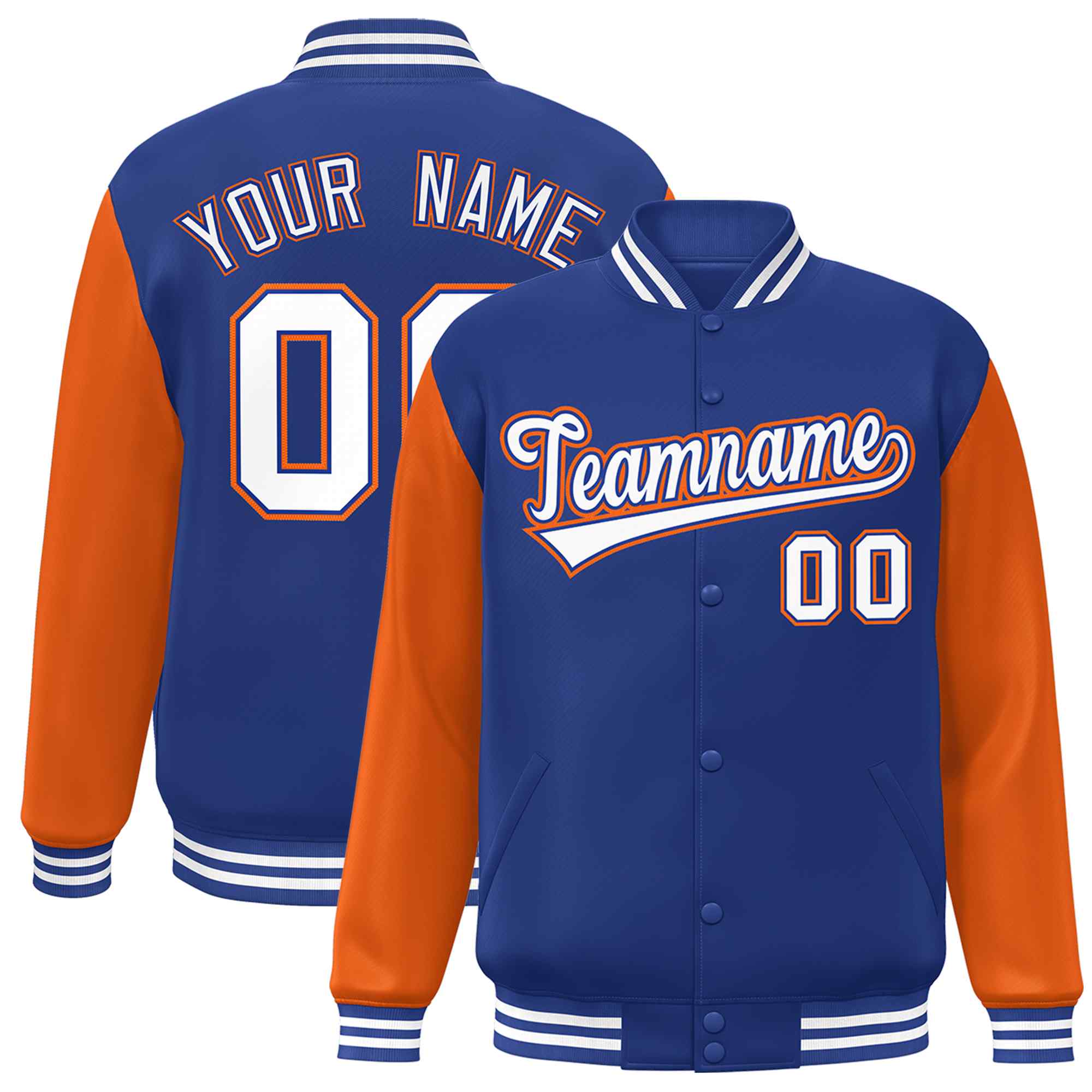 Custom Green White Raglan Sleeves Varsity Full-Snap Letterman Jacket | KXKSHOP