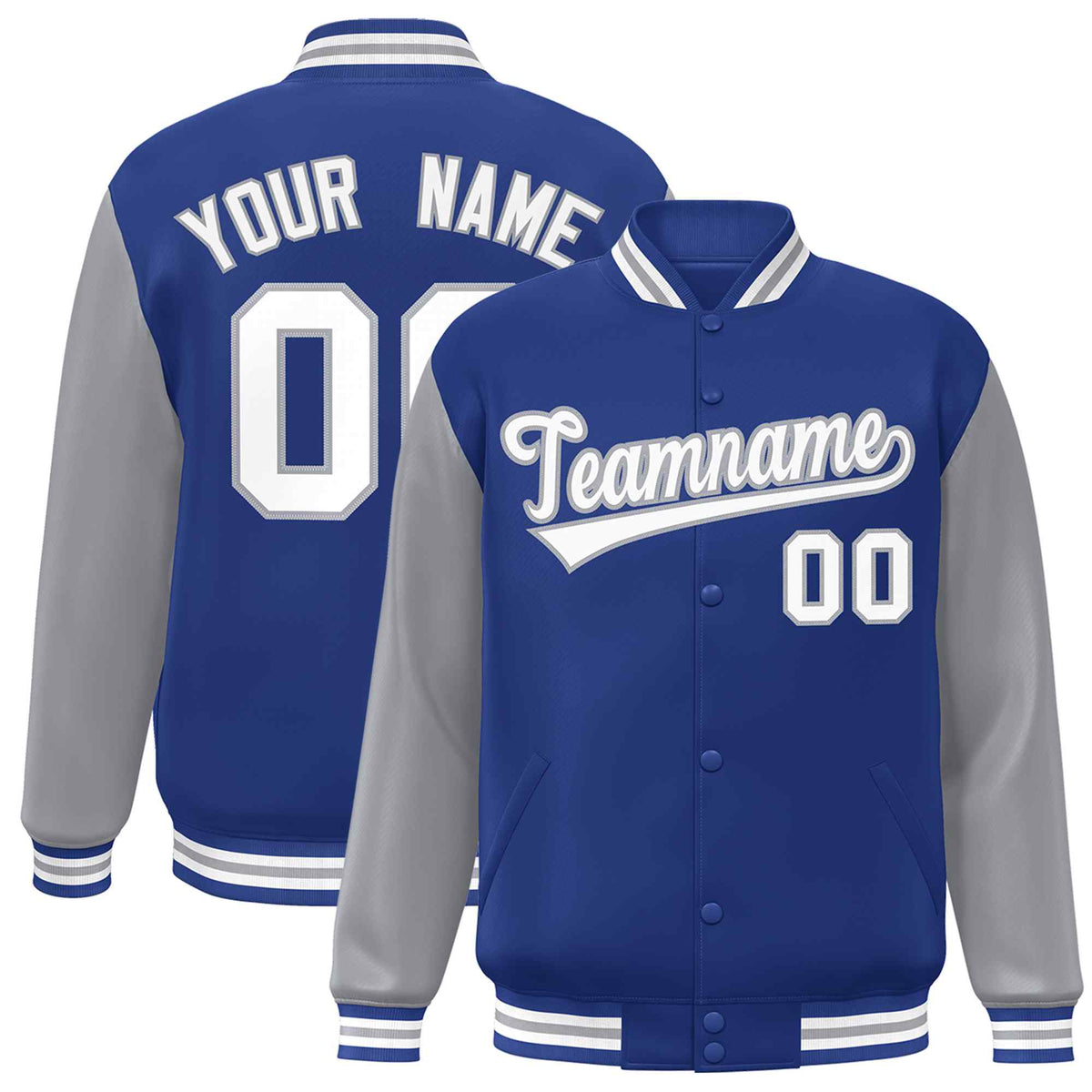 Custom Green White Raglan Sleeves Varsity Full-Snap Letterman Jacket | KXKSHOP