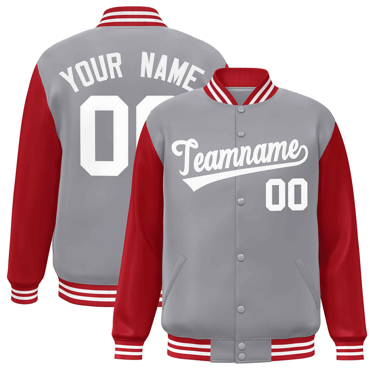 Custom Green White Raglan Sleeves Varsity Full-Snap Letterman Jacket | KXKSHOP