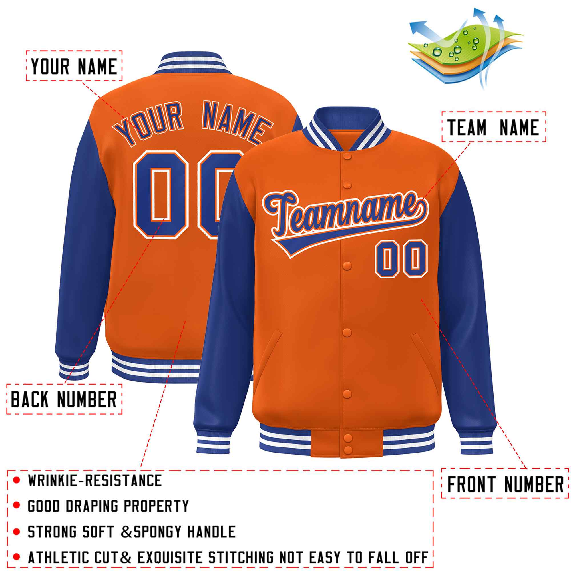 Custom Green White Raglan Sleeves Varsity Full-Snap Letterman Jacket | KXKSHOP